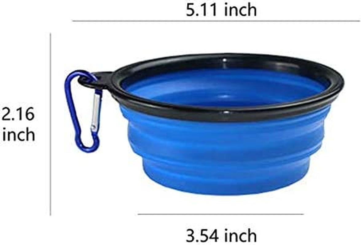 3 Pack Collapsible Pet Bowl, Food Grade Silicone Foldable Expandable Cup Dish for Pet Dog Cat Food Water Feeding Portable Travel Bowl with Free Carabiner image number 3