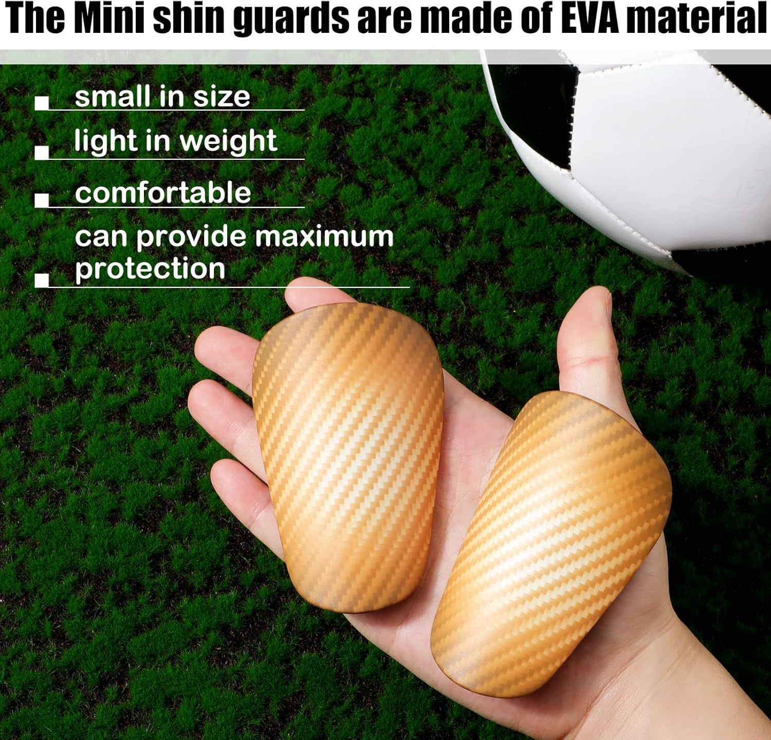 2Pcs Extra Mini Soccer Shin Guards, 3.94X2.36 Inch Miniature Football Shin Pads Small Shin Guards Youth & Adults Tiny Protective Equipment for Kids Boys Girls Women Men (Yellow) image number 5