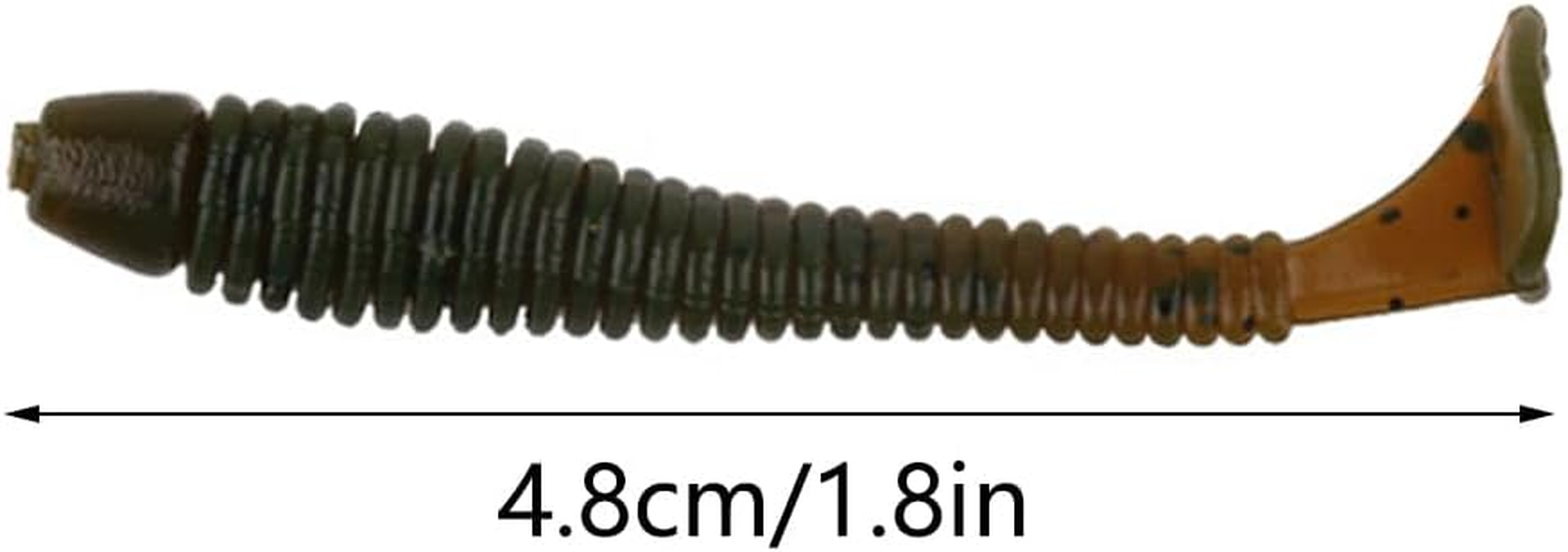 50Pcs Soft Plastic T-Tail Grub Worm Baits Fishing Lures Fish Tackle Gear Accessories Suitable for Catching Bass Trout Salmon image number 4