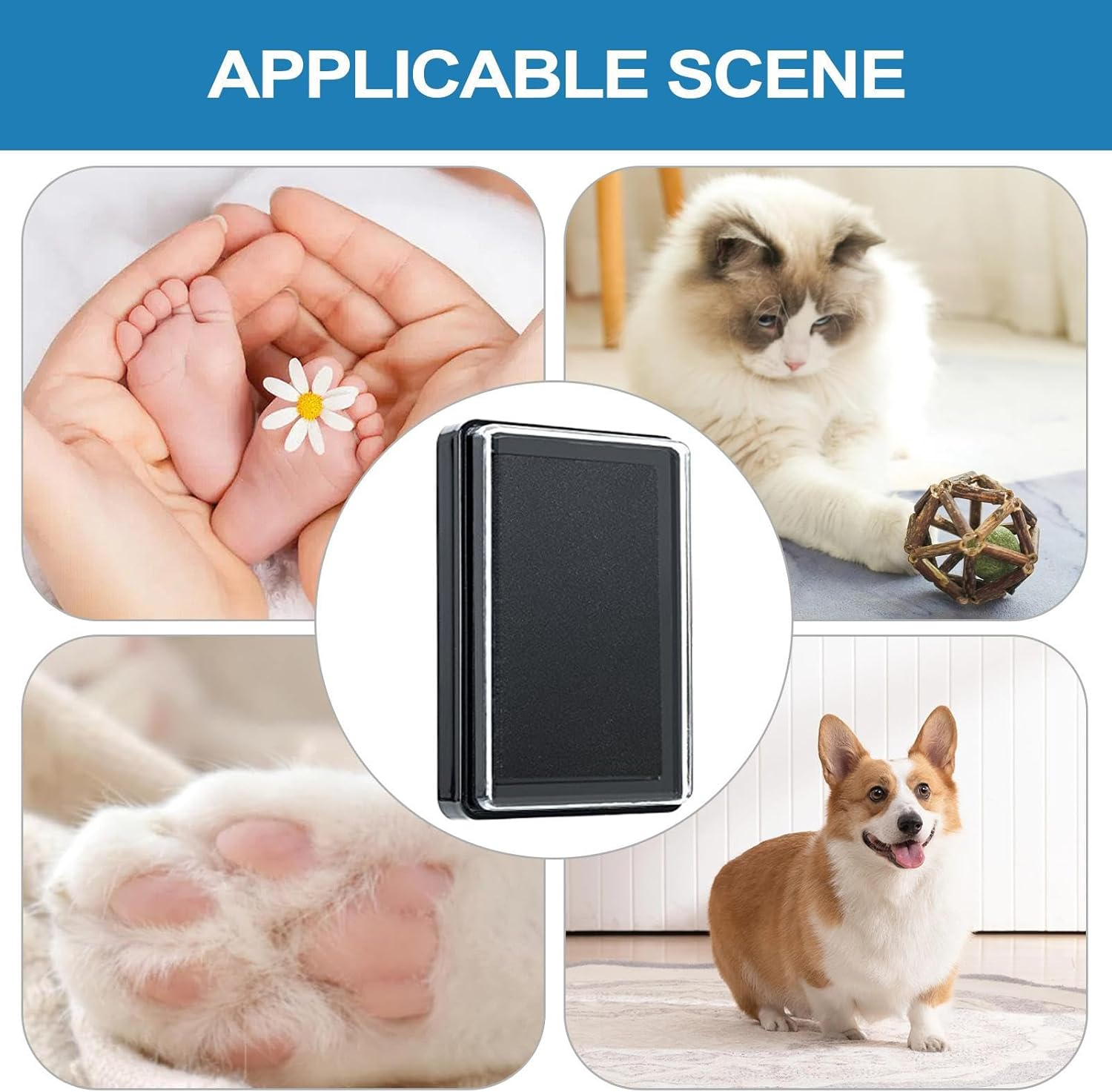 Baby Ink Hand and Footprint Kit, Baby Footprint Ink Pad | Baby Footprint Kit - Safe Clean Touch Hand Printing Tool for Newborns image number 5