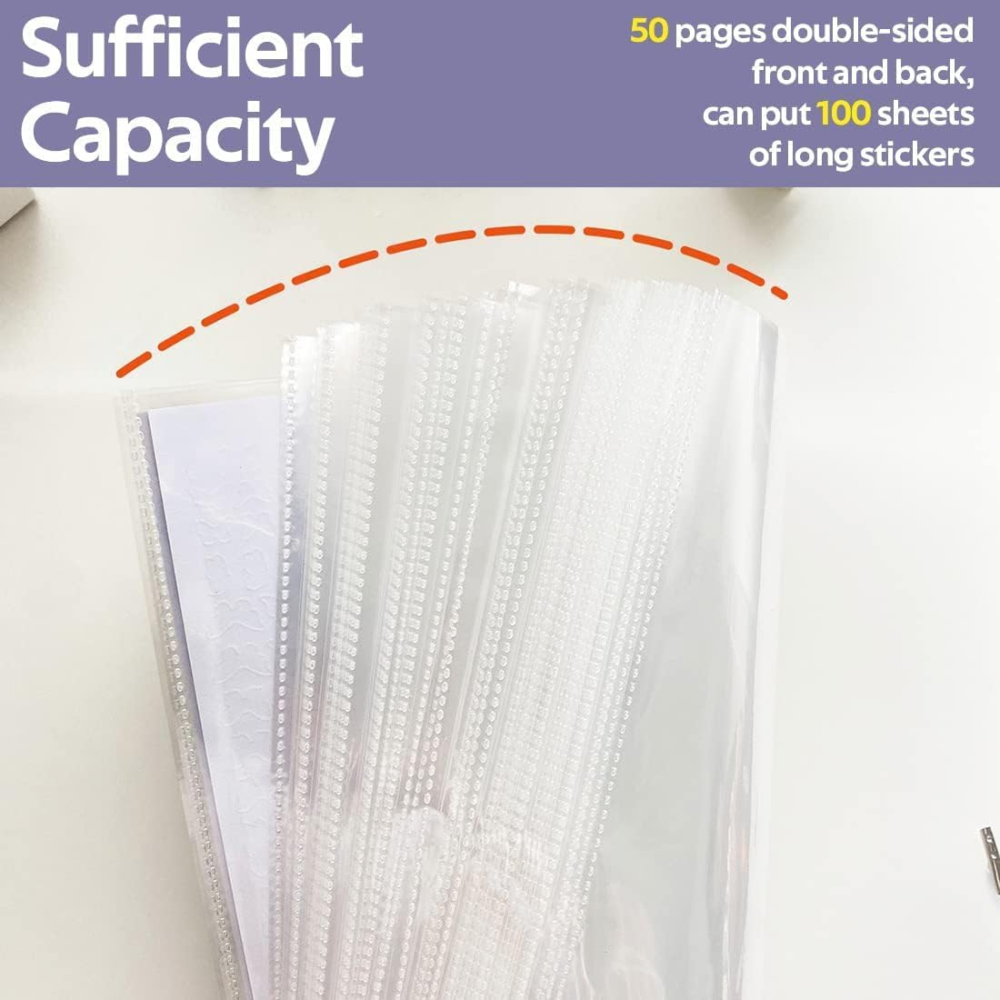 2PCS Large Sticker Storage Book, Betterjonny Clear Sticker Storage Album Sticker Organization Collecting Book for Planner Scrapbook Stickers Organizer Binder 100 Page, 4.8 X 9.7 Inch image number 1