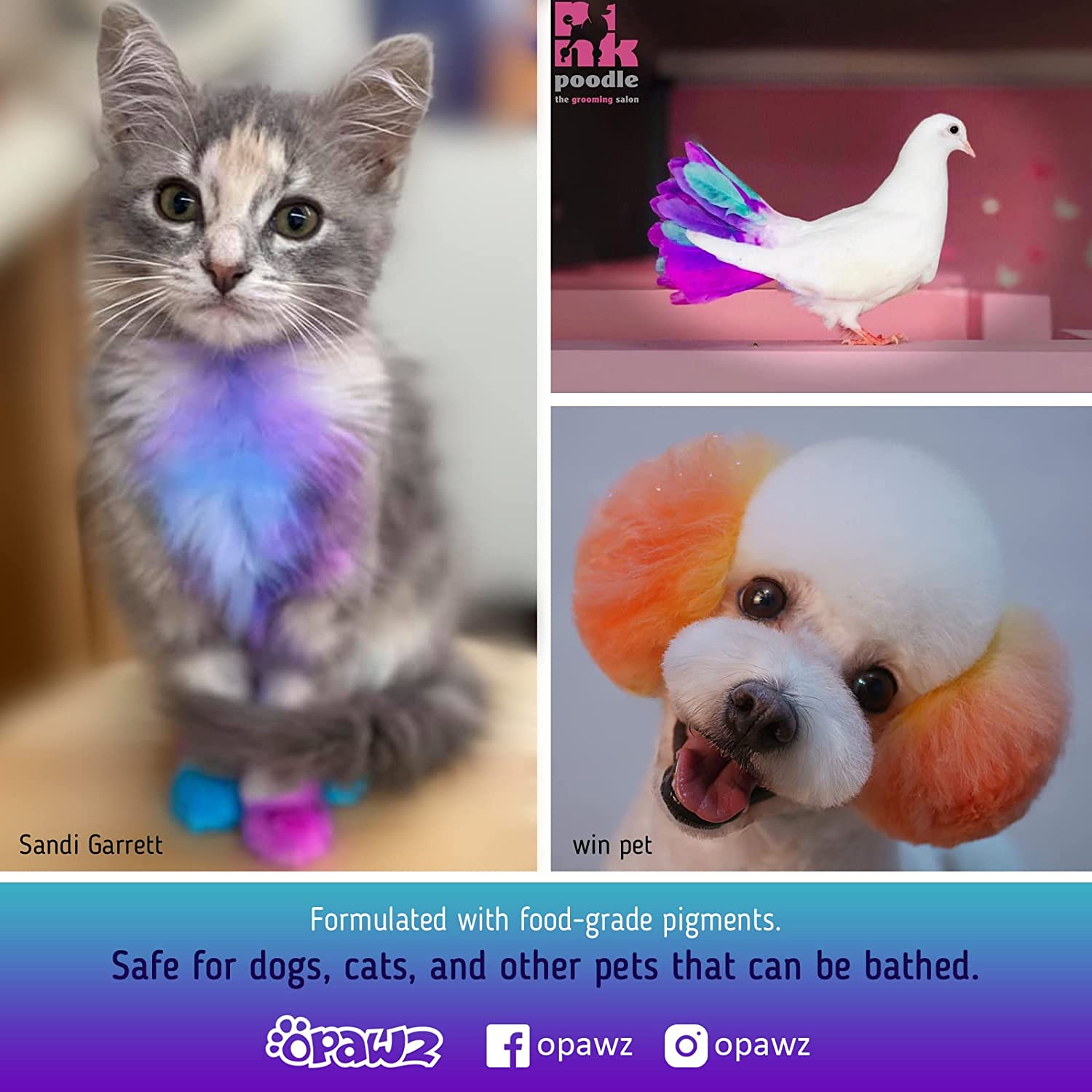 OPAWZ Semi-Permanent Dog Hair Dye, Food-Grade Pigment Dog Dye, Non-Toxic Pet Hair Dye for Dogs, Cats and All Pets Can Be Bathed (Flash Yellow)