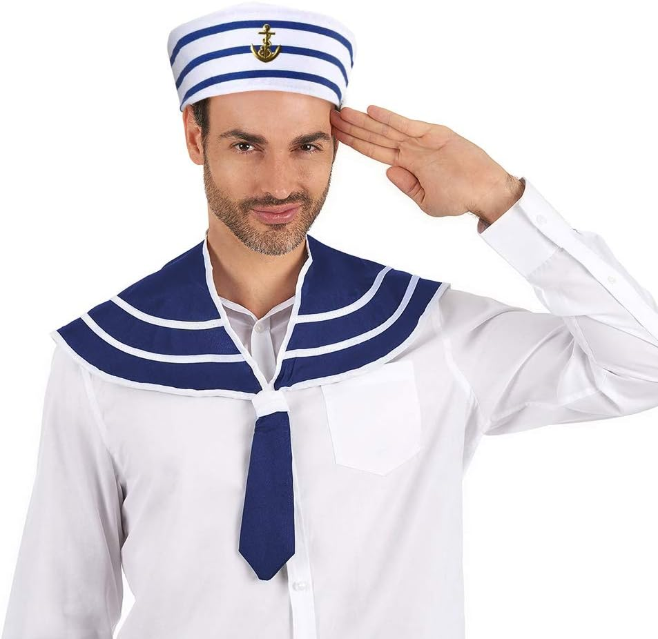 Captain'S Hat, White Sailor Hats for Adults, Ideal Costume Accessories, Navy Hat for Sea Yacht Parties and Cosplay (2 Pack) image number 5