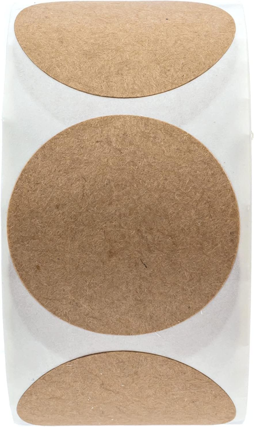 1.5&rdquo; Natural Brown Kraft Stickers (500 per Roll) - round Blank Stickers , Self-Adhesive Handmade Jar Labels for Store Owners, Crafts, Organizing, Jar, and Canning Labels, Price Tags image number 3