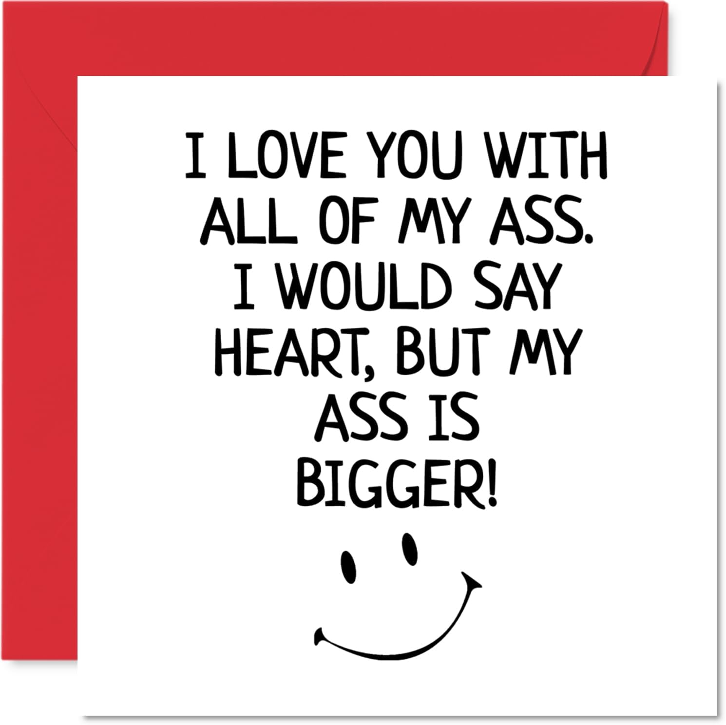 Funny Anniversary Card for Him - I Love You with All of My Bum - Valentine'S Day Card for Boyfriend Partner Fiance, 145Mm X 145Mm Greeting Cards, Birthday Valentines Card Husband from Wife Girlfriend