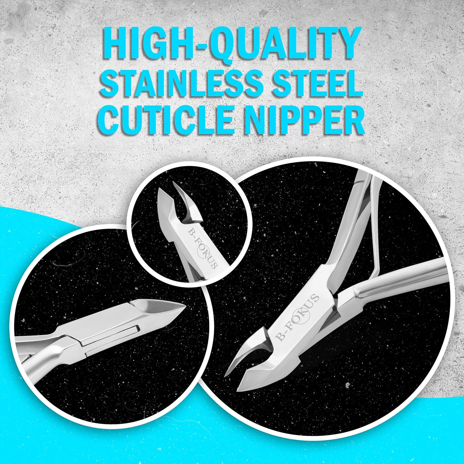 Premium Cuticle Nipper for Thick & Ingrown Toenails, Professional Nail Clippers Stainless Steel Cuticle Cutter with Safety Pouch, Ideal for Manicure Set, Pedicure Set