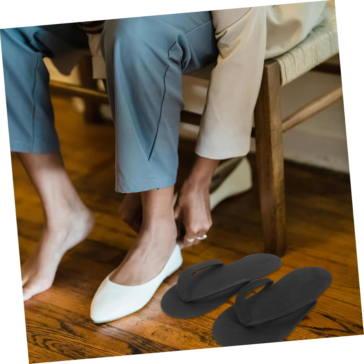 Foldable EVA Travel Slippers for Men and Women Bulk Purchase Soft Comfy Non Slip Spa Gym Pool Sandals for Hotel Home Beach Use image number 1