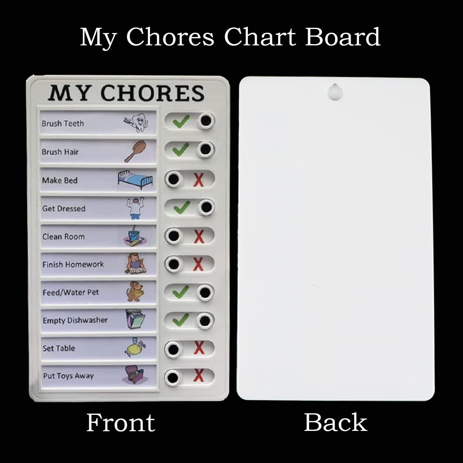 My Chores Checklist, Rv Checklist, RV Memo Portable My Chores Chart Board with Slider Reusable Checklist Reminder for Planning, Daily Schedule for Kids, Portable Detachable Message Board image number 1