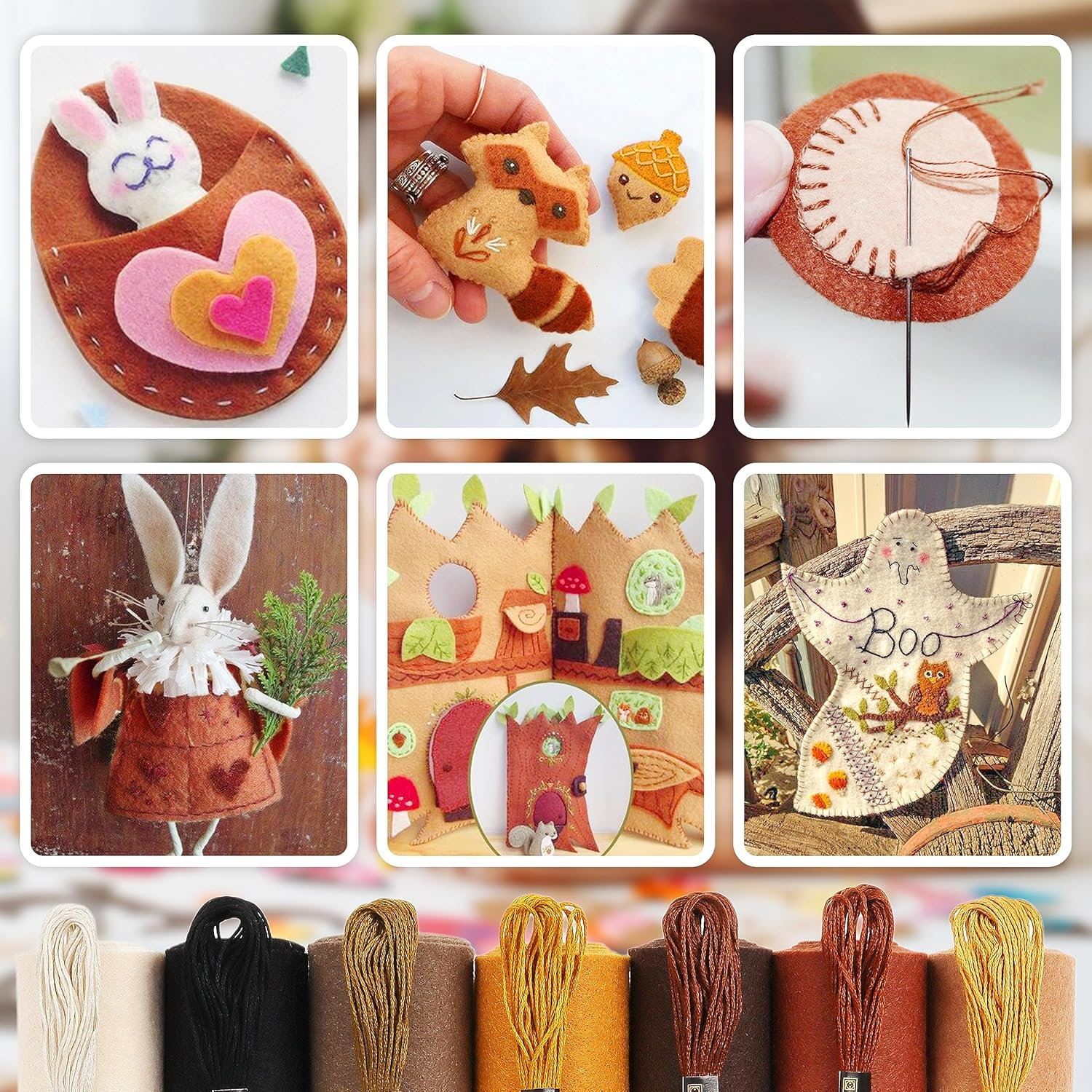 ZAIONE Brown Soft Felt Fabric Sheets: 7 Rolls 8''X35'' Felt Sheets Assorted Thick Felt Fabric Roll for DIY Crafts image number 3