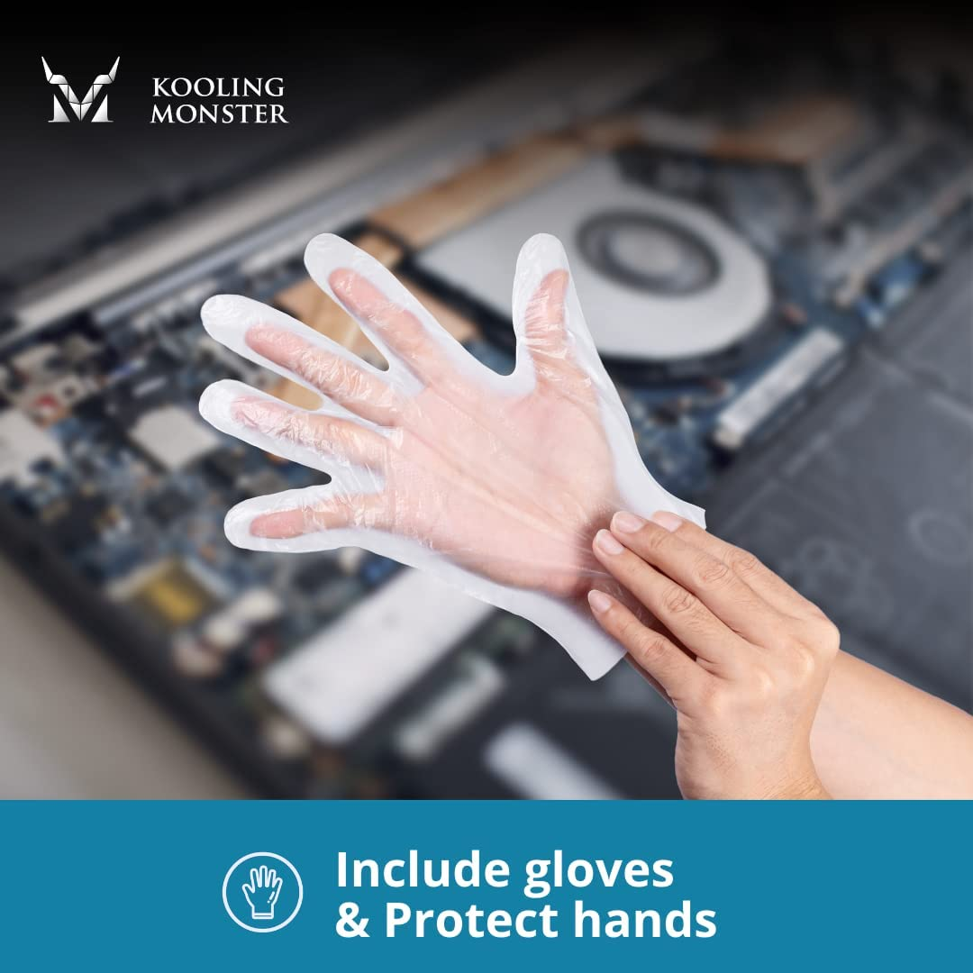 KLEAN-01, Thermal Paste Remover, No Impurities Thermal Compound Cleaning Wipes, Inc. Gloves (20 Wipes) image number 4