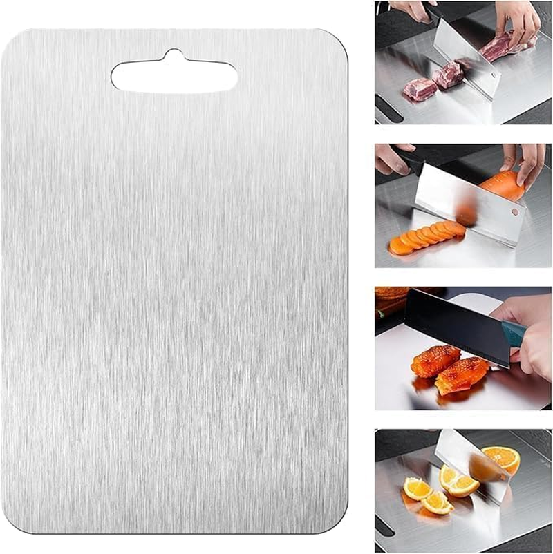 Titanium Cutting Board - 100% Pure Double Sided Mat for Kitchen - Cutting Edge Hygiene & Durability for Meat, Fruit & Vegetable (M) image number 5