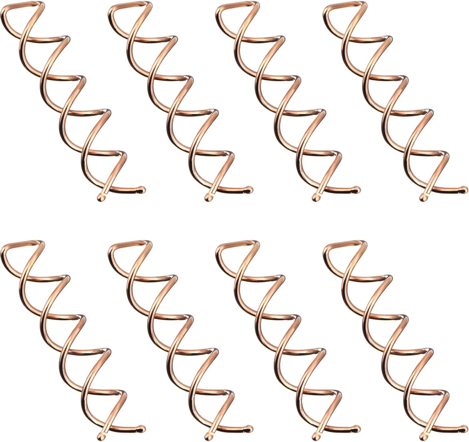 Spiral Hair Pin Spin Pin Spiral Hair Clip Spin Clip Bun Stick Pick for DIY Style 20 Pack (Rose Gold)