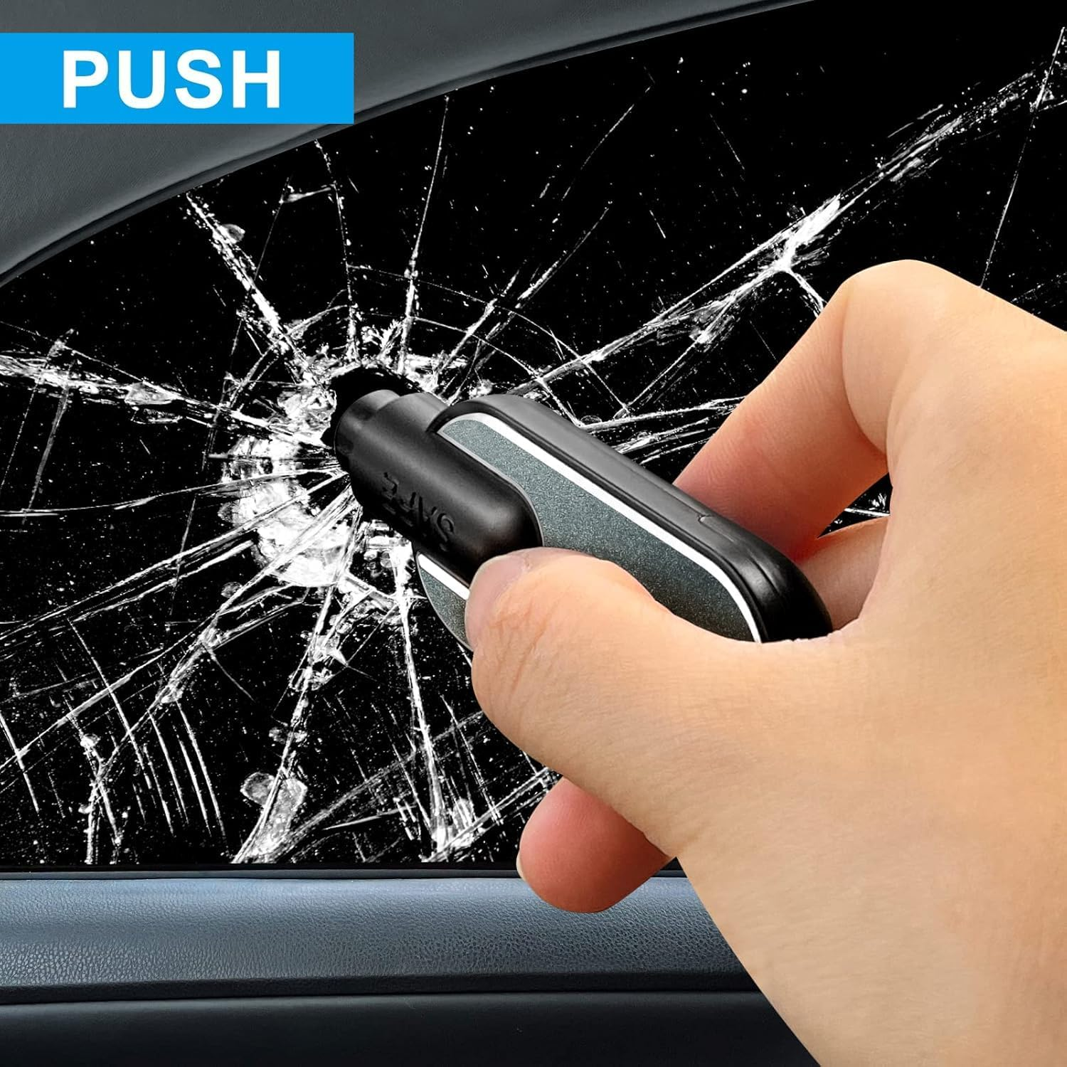 2PCS Car Window Breaker Seatbelt Cutter, 2 in 1 Emergency Car Safety Hammer Glasses Breaker Escape Tool (Red Black, One Size)