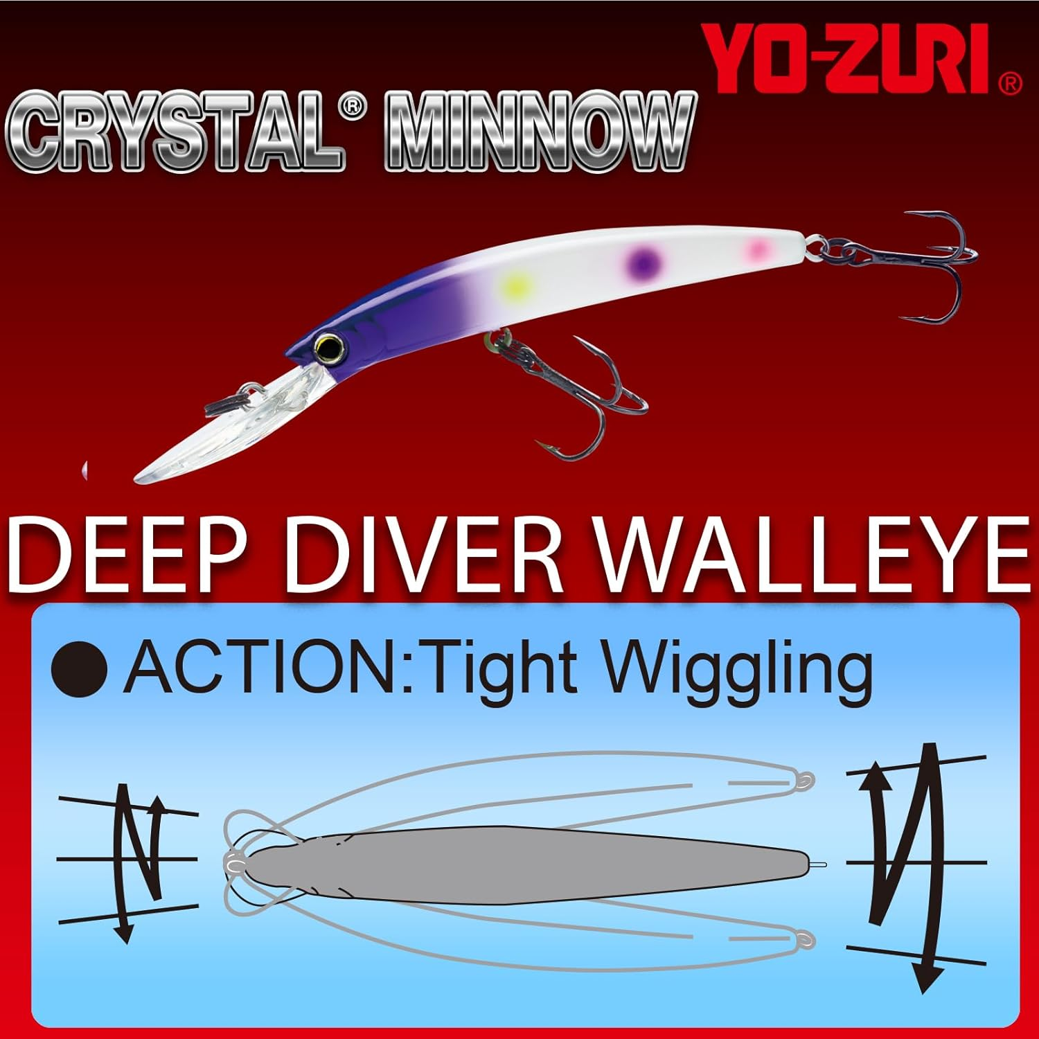 Yo-Zuri Crystal Minnow Deep Diver Walleye (F) 110Mm 4-3/8" Wonderbread Floating Deep Diver Lure image number 1