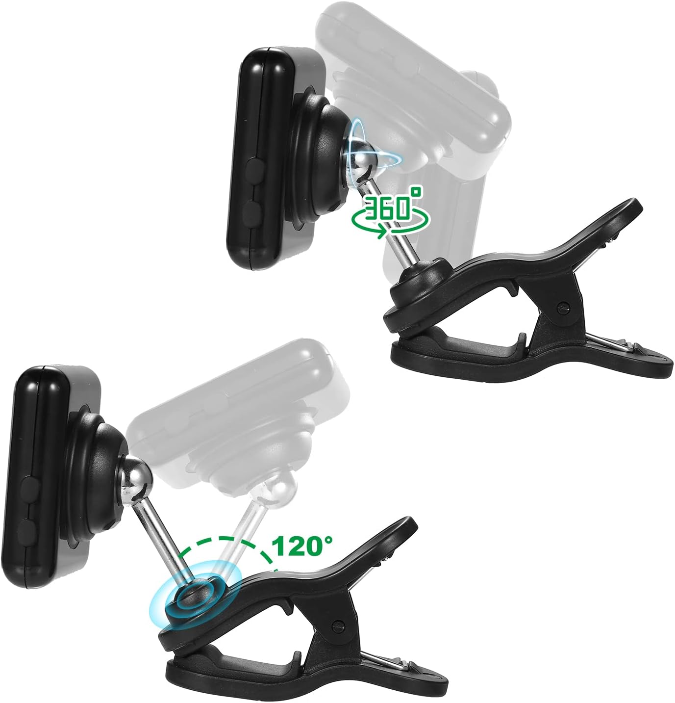 YUEKU Guitar Tuner Rechargeable Guitar Tuner Clip on LED Color Display Professional Electric Guitar Tuner with Metronome for All Instruments Bass Guitar Violin Banjo Ukulele