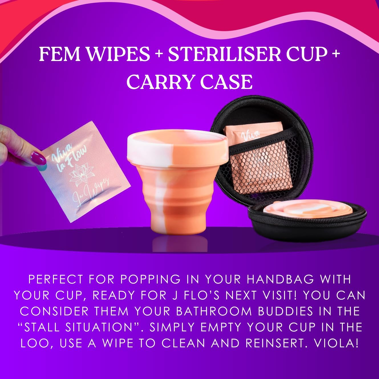 Sterilizer Kit for Menstrual Cup & Period Disc - Microwave Sterilizer - with Cute Portable Sterilizer Case & Flushable Period Wipes - Menstrual Cup Cleaner Kit for Maximum Feminine Care image number 1