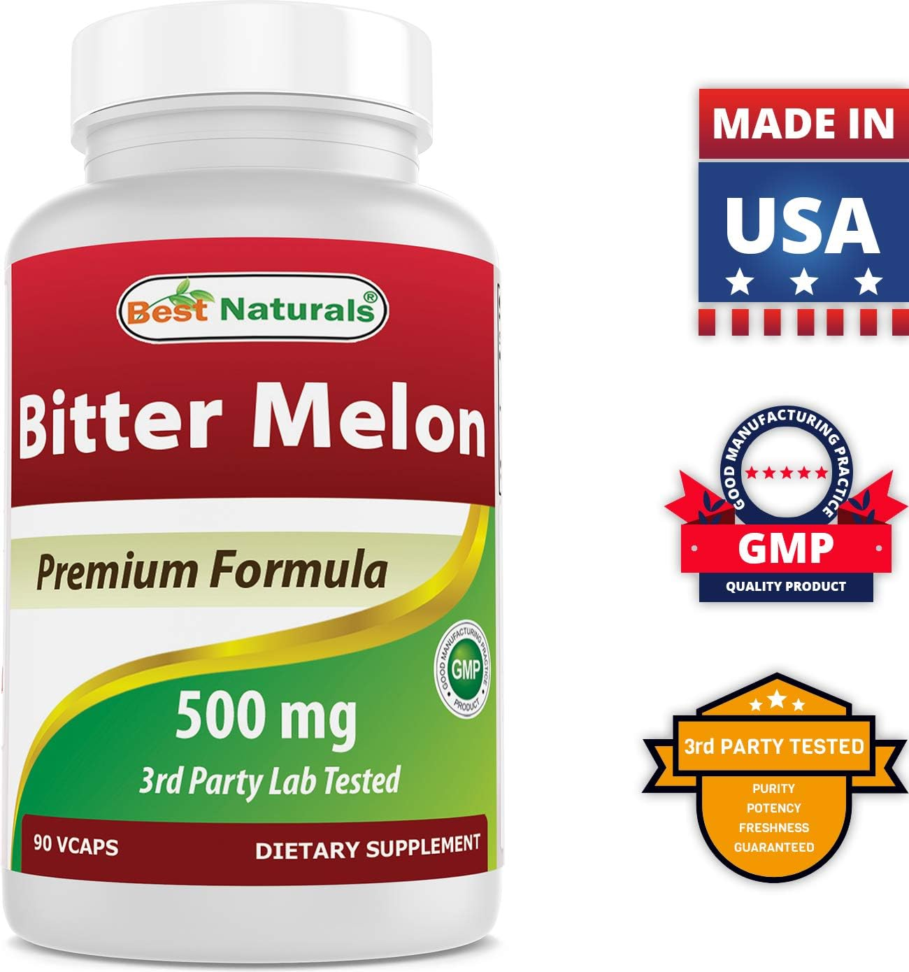 Best Naturals Bitter Melon Extract 500Mg 90 Veggie Capsules image number 4