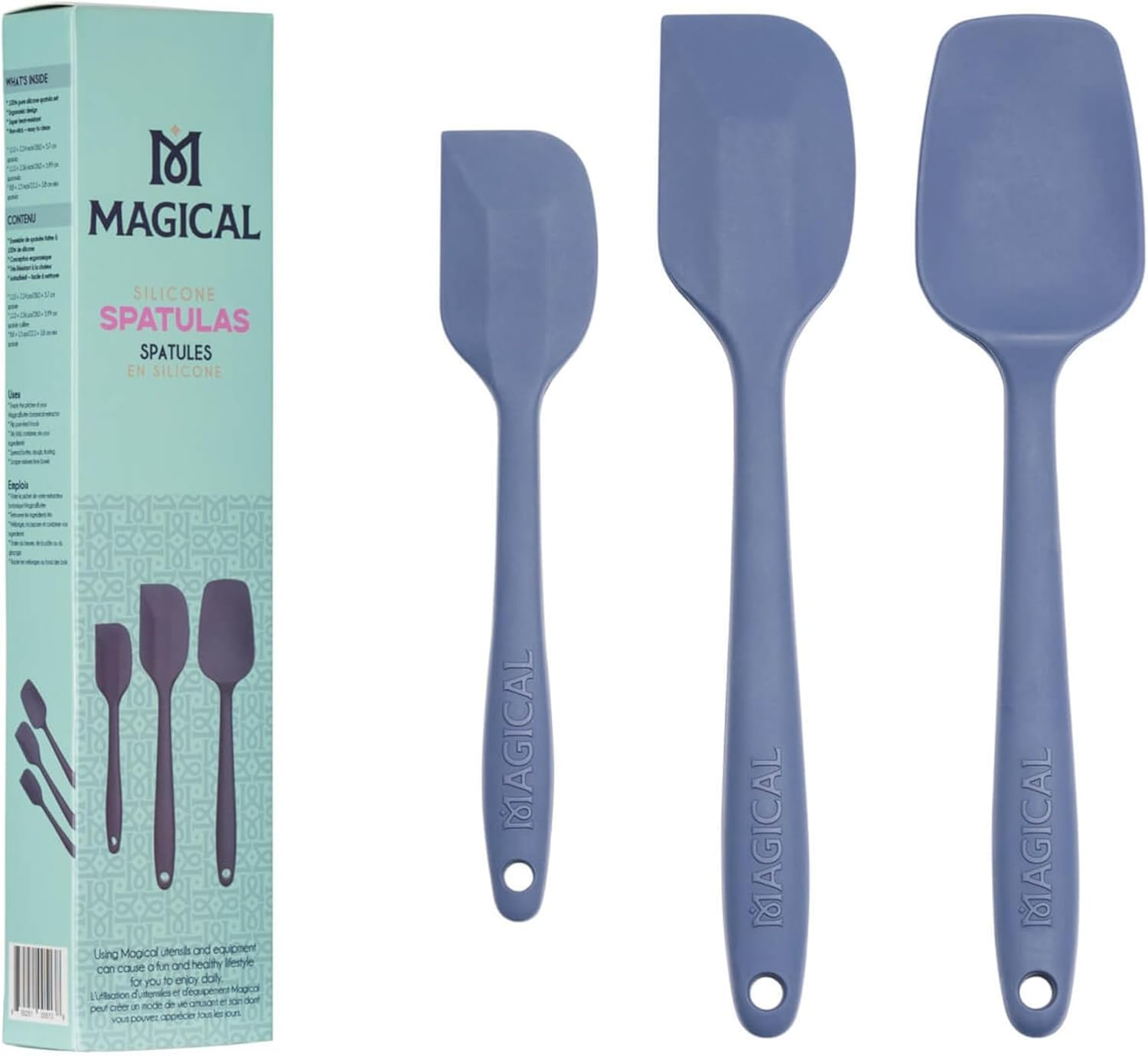 Magical Butter Machine Silicone Spatulas 3-Pack: Heat-Resistant, Non-Slip Grip, Easy to Clean Kitchen Essential for Mixing, Scraping, Flipping, and Serving image number 6