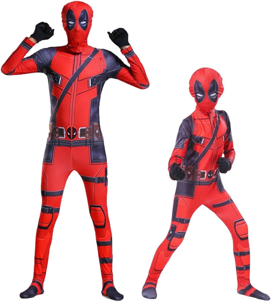 Cosplay Costume Spandex Hooded Jumpsuit Halloween Superhero Costume with Removable Fabric Mask