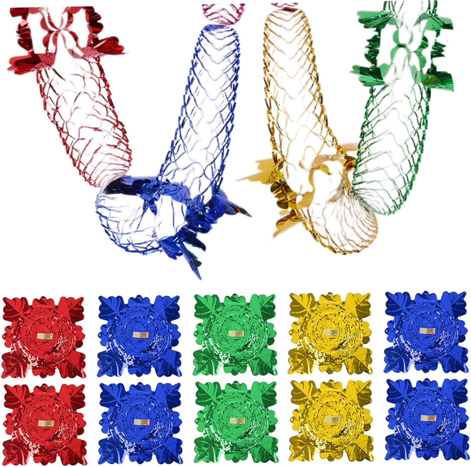 Christmas Foil Garland 20Pcs 300Cm/118.11Inch Hanging Decorative Foldable Christmas Garland Solid Color Garlands for Wedding Party Ceiling image number 2