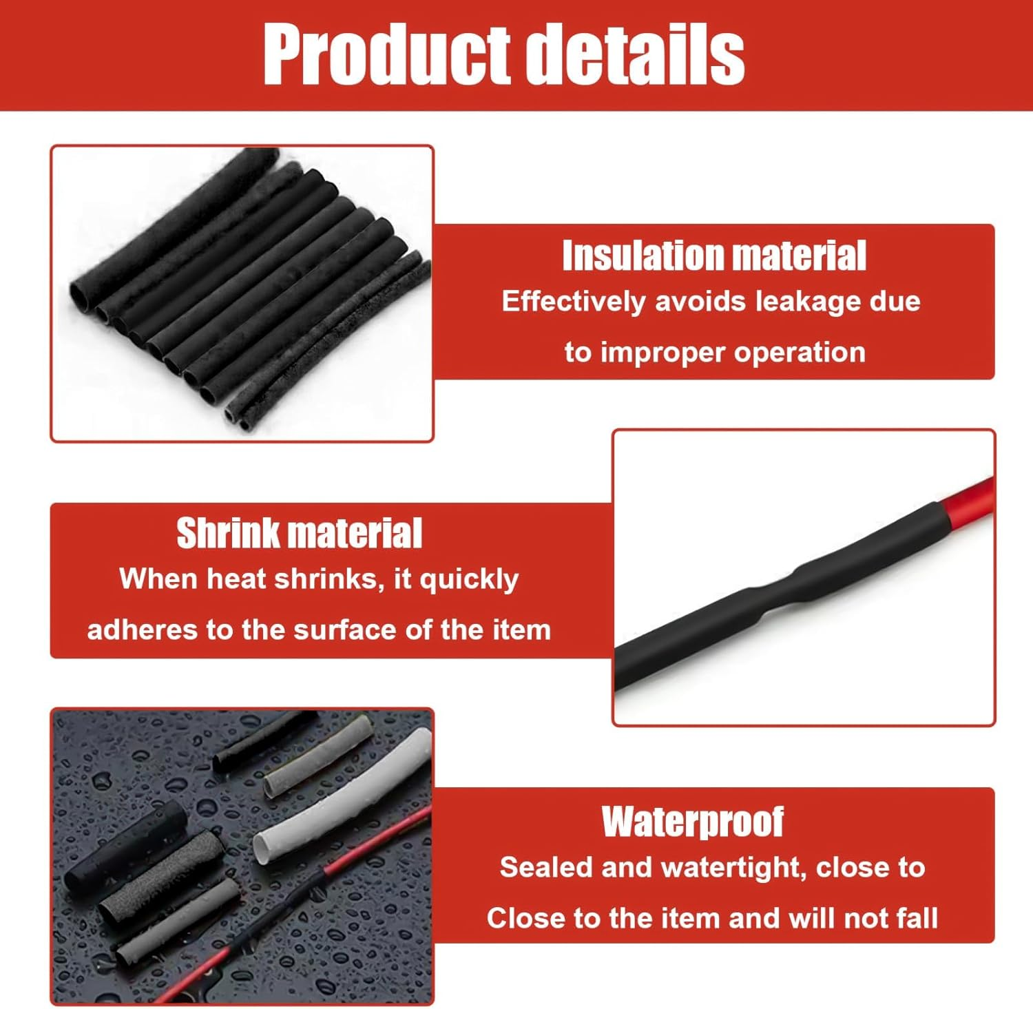 Heat Shrink Tubing, 328 Pcs Electric Insulation Tube Kit, Industrial Shrink Wrap Tube for Cable Wire Repair (Black)