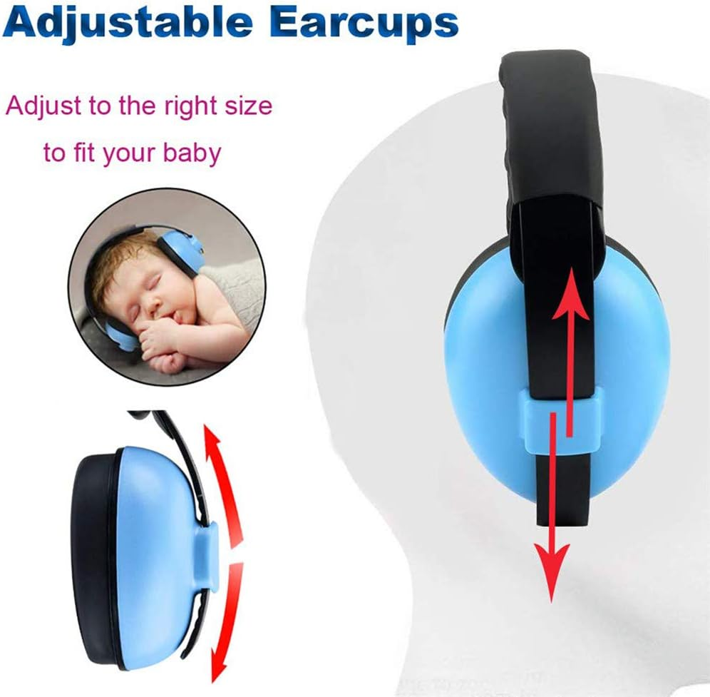 Baby Noise Cancelling Earmuffs for 0-3 Years, Unisex, Blue, SNR 26 Db / NRR 31Db Protection, Perfect for Sleeping, Airplane, Concerts, Toddlers & Infants image number 5