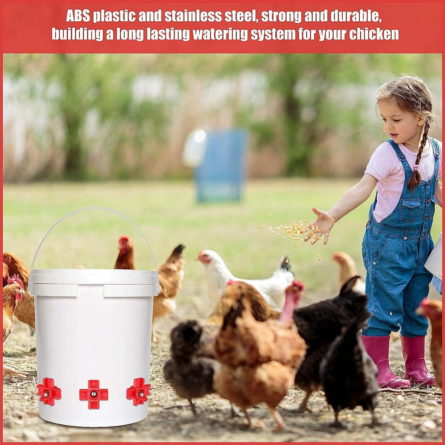 Chicken Waterer Nipples Automatic Poultry Nipples Horizontal Side Mount Chicken Drinkers Automatic with Drill Bit, Chick Waterer for Poultry Chicken Quail Duck (24 Pcs) image number 1