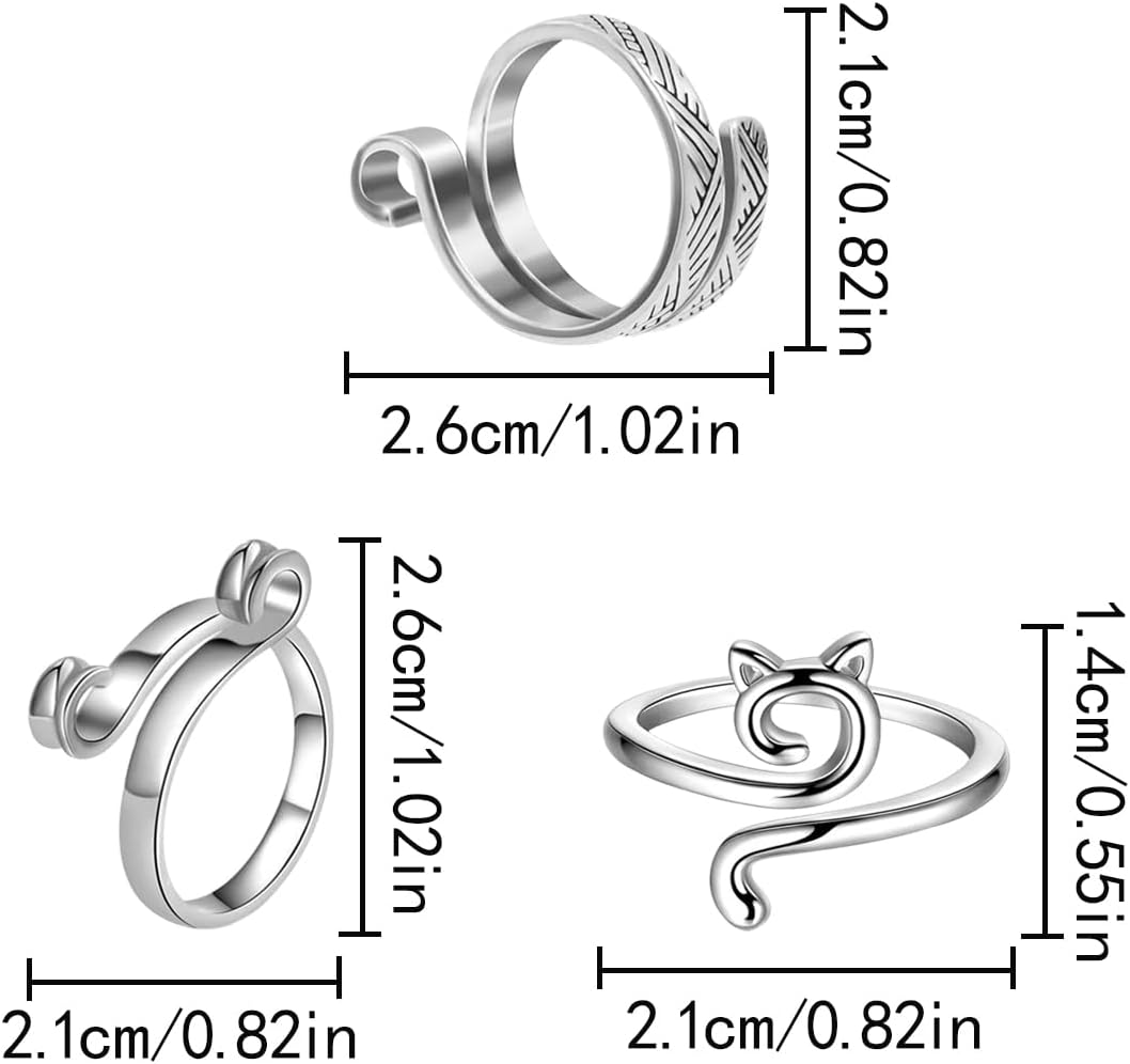 WELANE Knitting Ring, 6 PCS Adjustable Metal Open Crochet Ring for Hand Weaving, Hook Line Supplies, Crocheters (6 Kind) image number 1