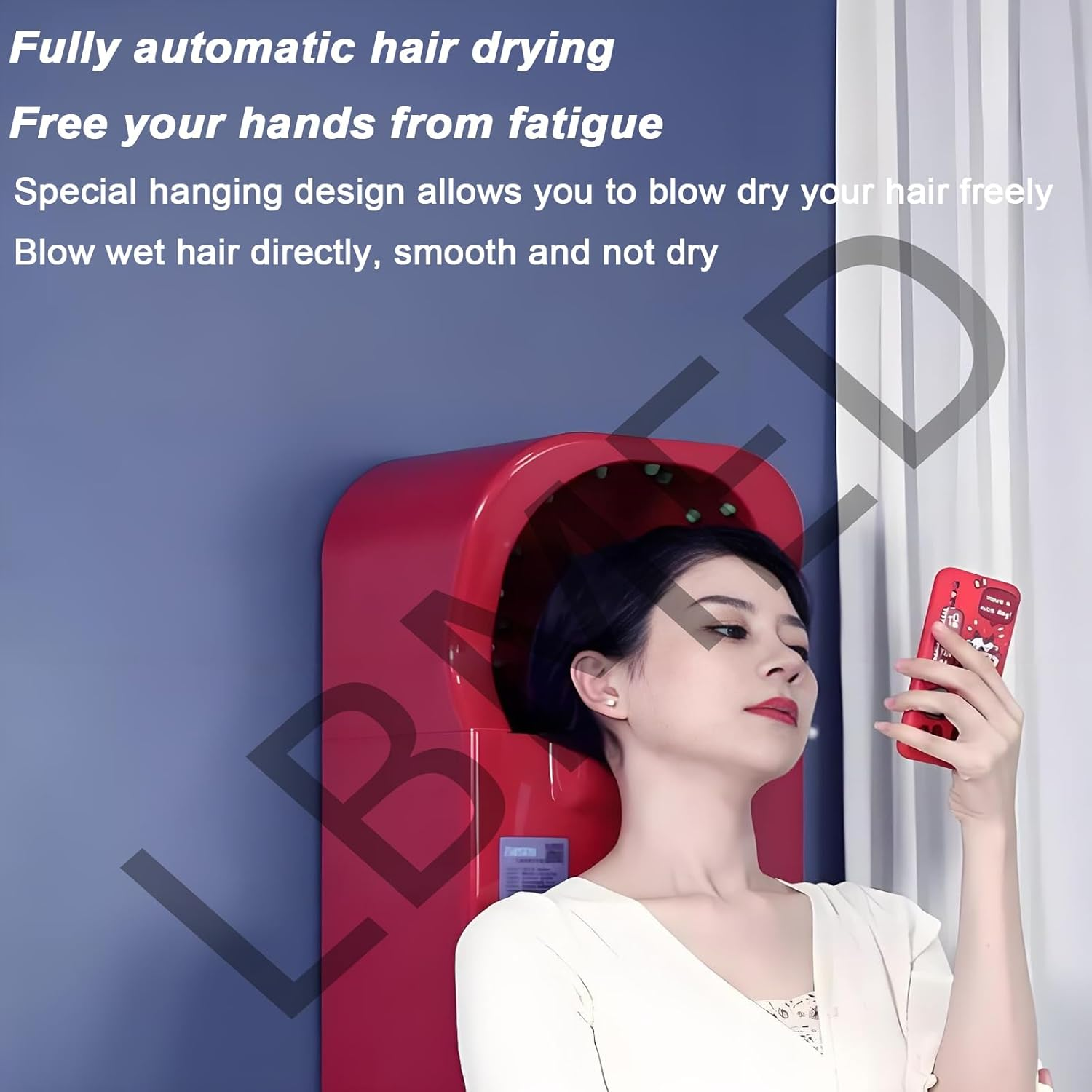 Standing Hair Steamer, Automatic Hair Drying Machine with Broken Hair Collection Box, Adjustable Temperature and 2-4Min Quick Drying, Healthy Scalp Care, Soft Non-Drying, Low Noise, for Salon