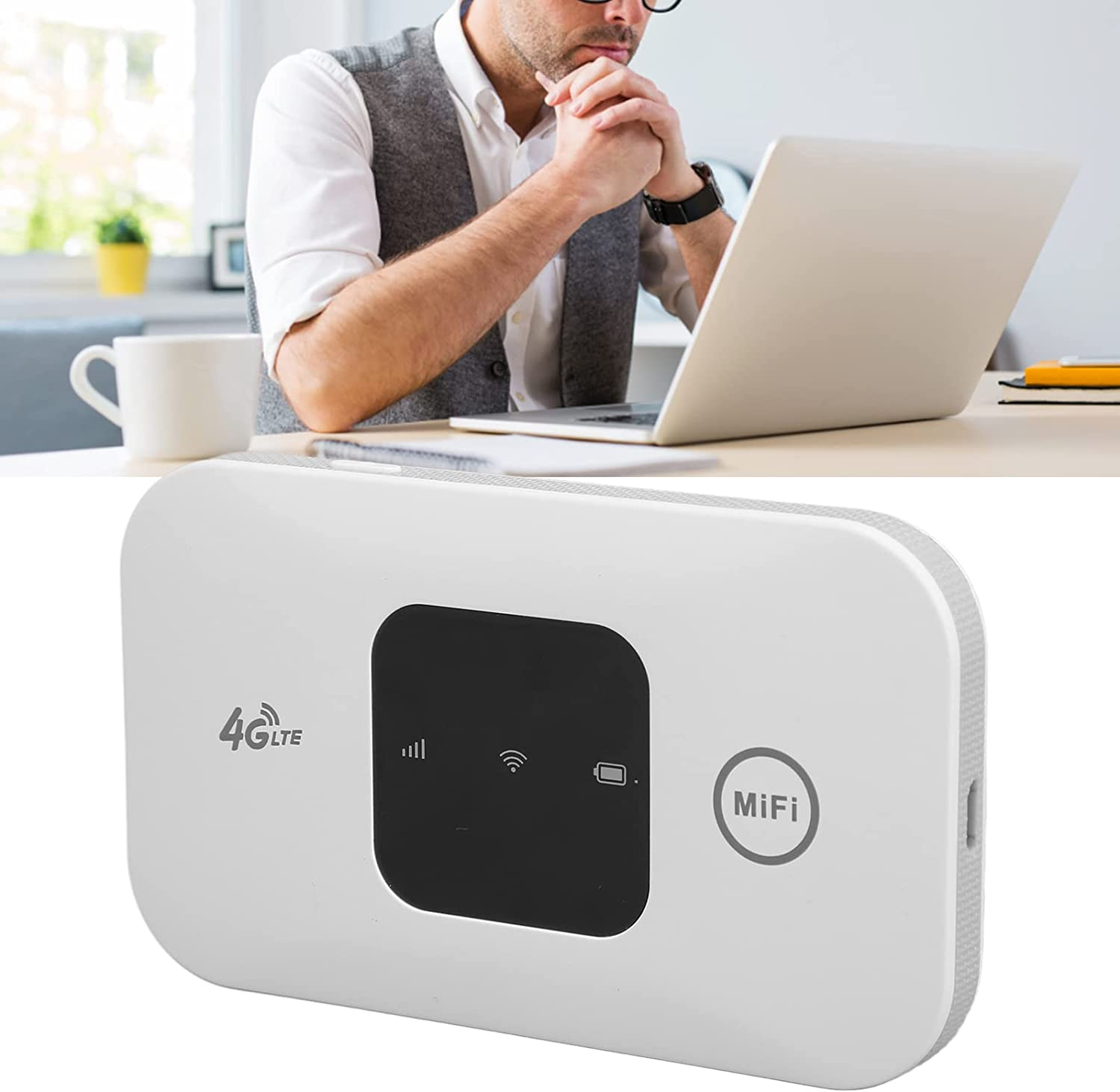 Jiawu Portable Wifi, 4G LTE USB Wifi Adapter with SIM Card Slot, Support up to 10 Users, High Speed 4G Mobile Hotspot Router, USB Portable Router for Car Outdoor