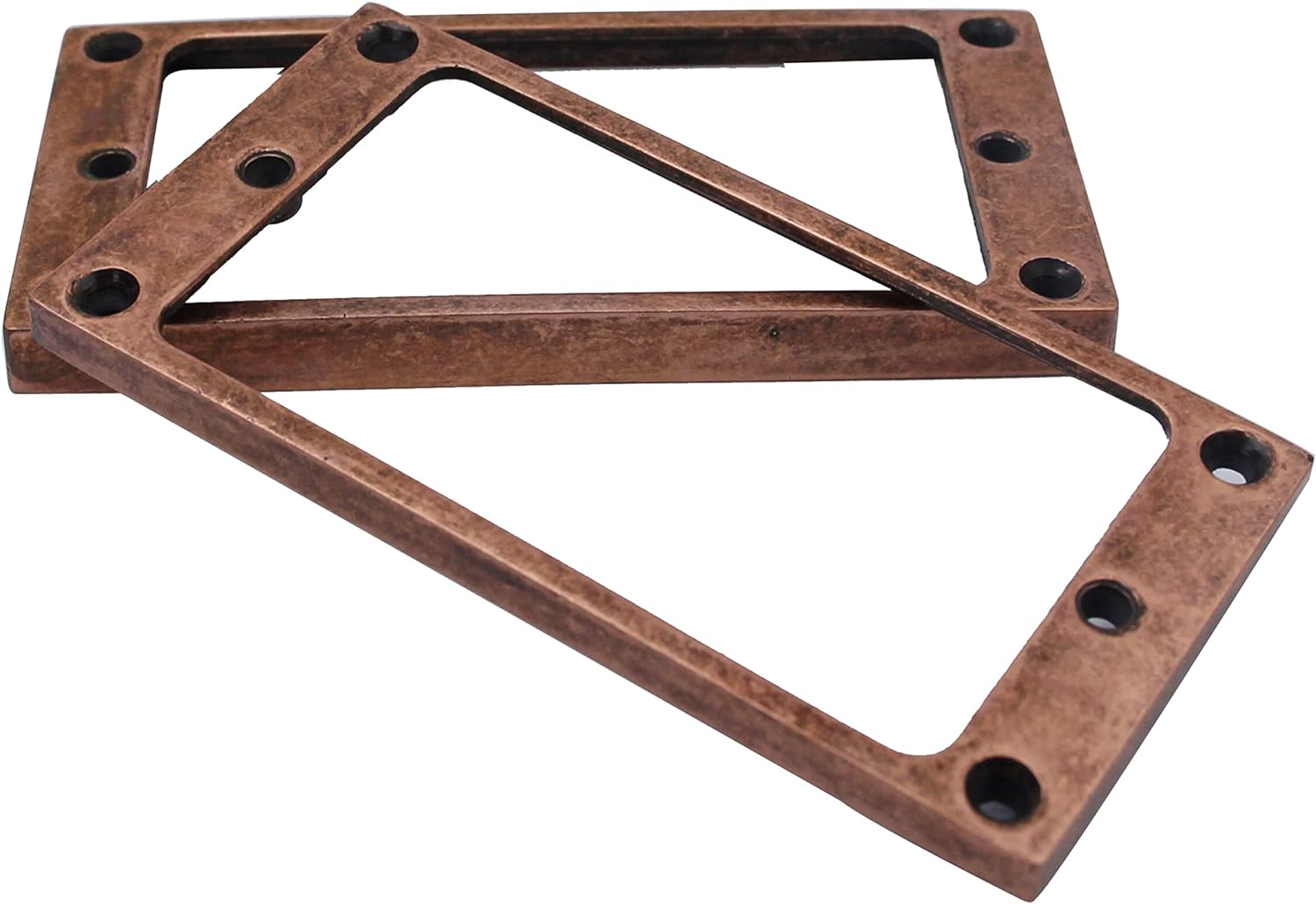 Guyker Flat Metal Humbucker Pickup Mounting Ring Set - Bridge Neck Pickups Cover Frame Replacement Part for Electric Guitar or Precision Bass(2Pcs, Chrome)