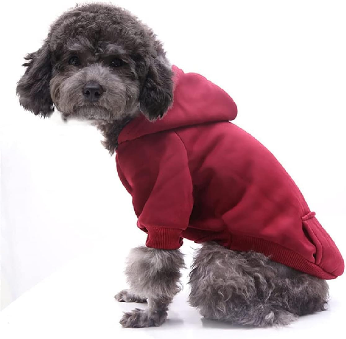 4 Pcs Small Dog Sweaters Dog Hoodie Clothes with Hat for Small Dogs Chihuahua Clothes with Pocket Puppy Pet Winter Clothes Warm Hoodies Coat Sweater Shirt (L)