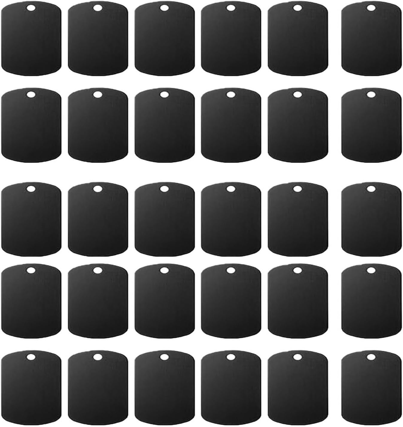 30Pcs Dog Tag, Aluminum Blank Tags Rectangle Stamping Blanks, Rectangle Blank Discs Aluminum Tag Blanks Metal Stamping Tags, Blank Dog Tags Aluminum Tags Rectangle Blank(Black) image number 1