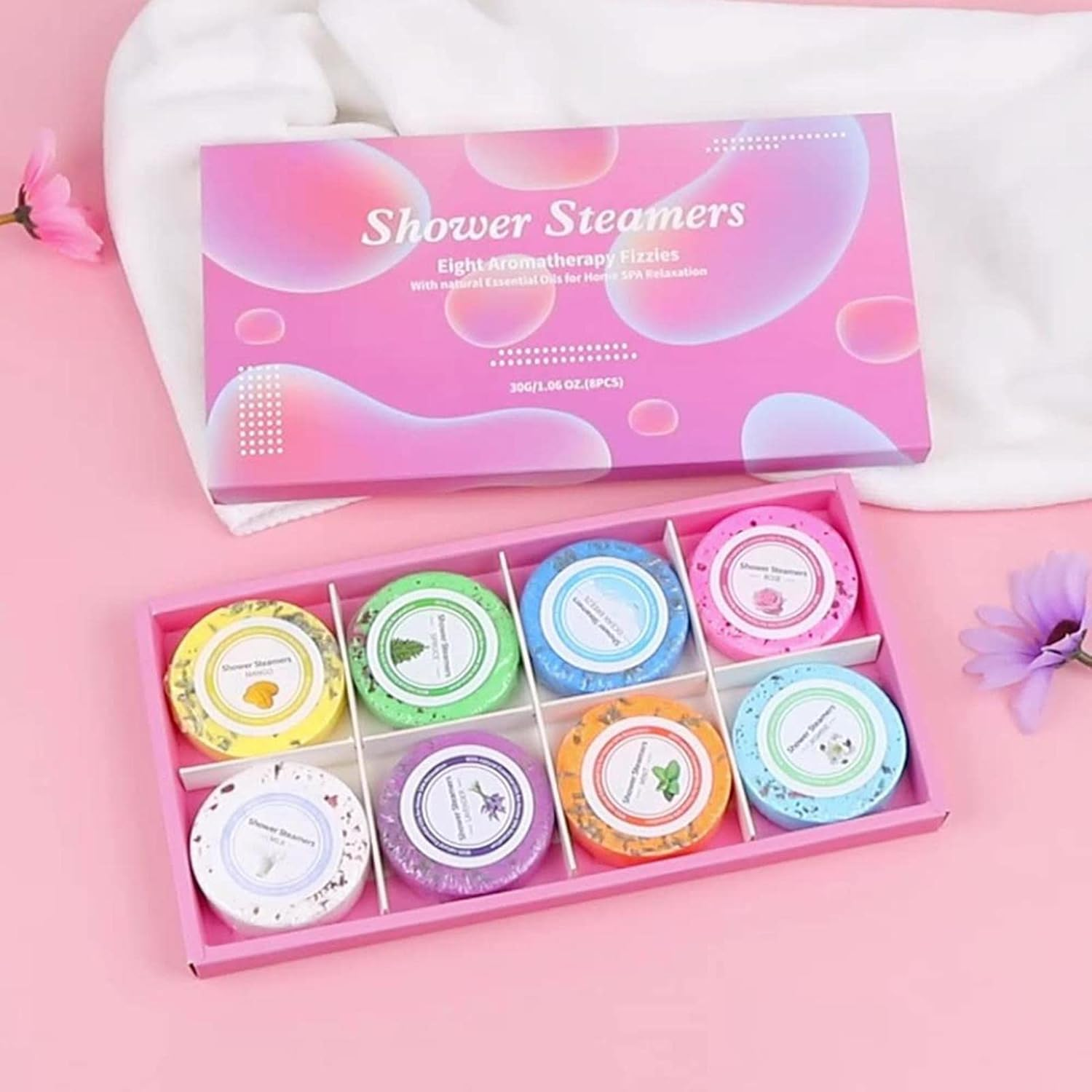 Shower Steamers, Natural Bath Bombs Steamers - Colorful Bath Slimming Bombs, Foot Bath Tablets Relaxation for Home SPA Homraa image number 6