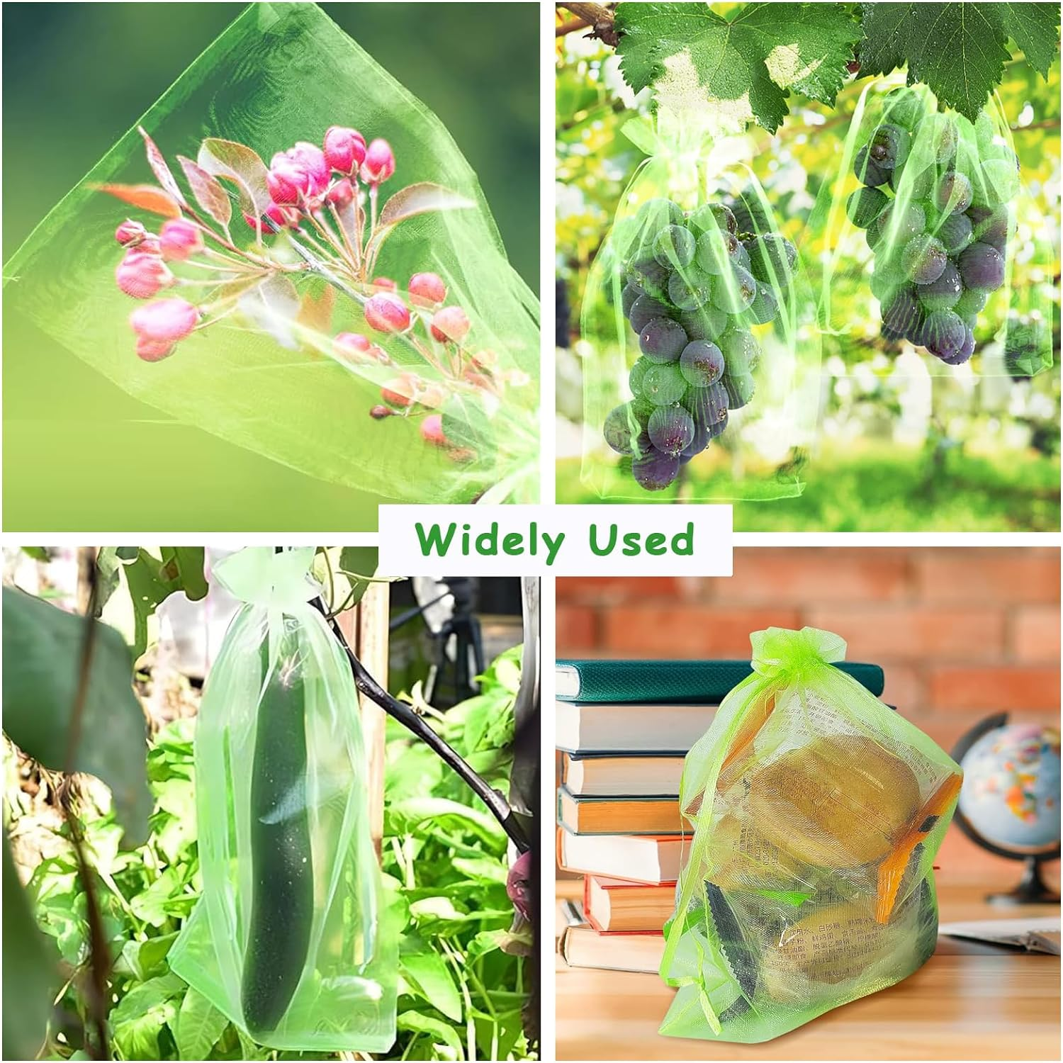 30Pcs Fruit Protect Bags,Reusable Mesh Garden Netting Protection Bag with Drawstring for Plants Vegetables Fruit Flower 8 Inch Width 12 Inch Length image number 2