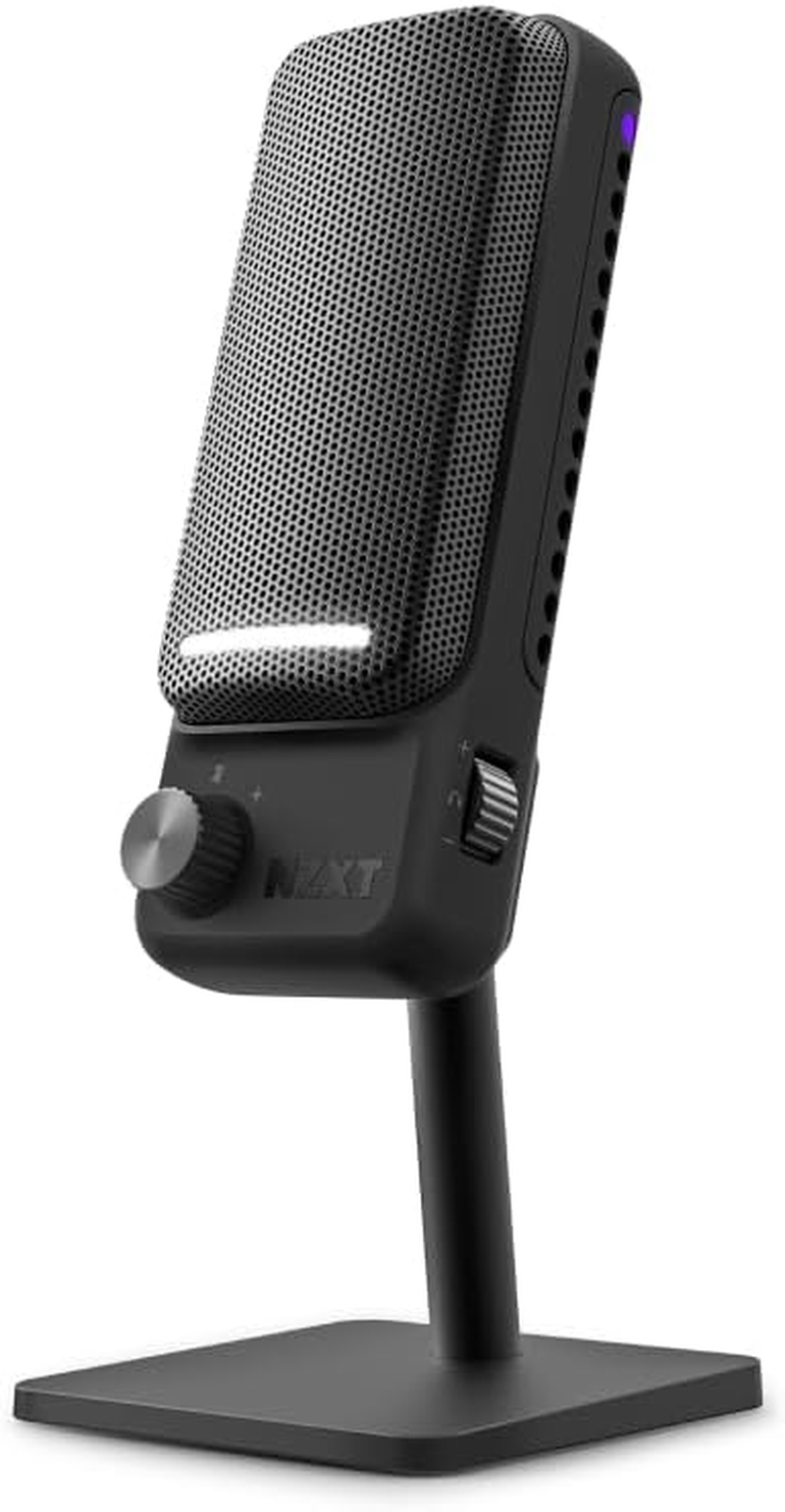 NZXT Capsule Elite - Premium USB Condenser Microphone for Gaming, Streaming, Podcasting, and Recording - Studio-Quality Sound - Multi-Position Design - DTS Software - RGB Lighting - Black