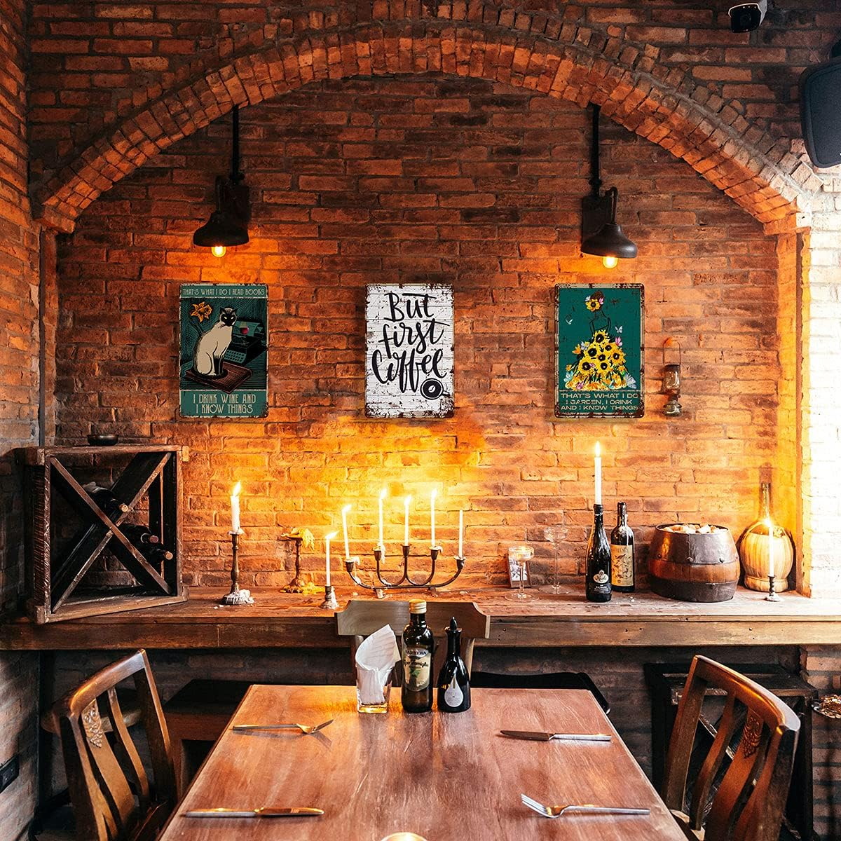 Funny Bathroom Quote Cat Metal Tin Sign Wall Decor - Vintage Please Clean up after Yourself Tin Sign for Toilet Bathroom WC Washroom Decor Gifts for Women Men Friends - 8X12 Inch image number 3