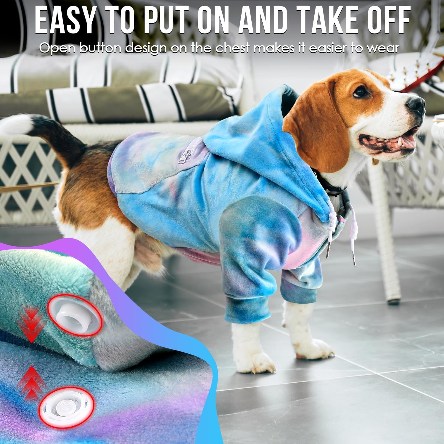 Slowton Dog Hoodie for Small Dogs, Flannel Pet Clothes, with Leash Portal and Pocket, Warm Sweater for Puppy Cat, Premium Quality Sweatshirt, Comfort and Fit, for All Breeds, Pink, X-Large image number 1