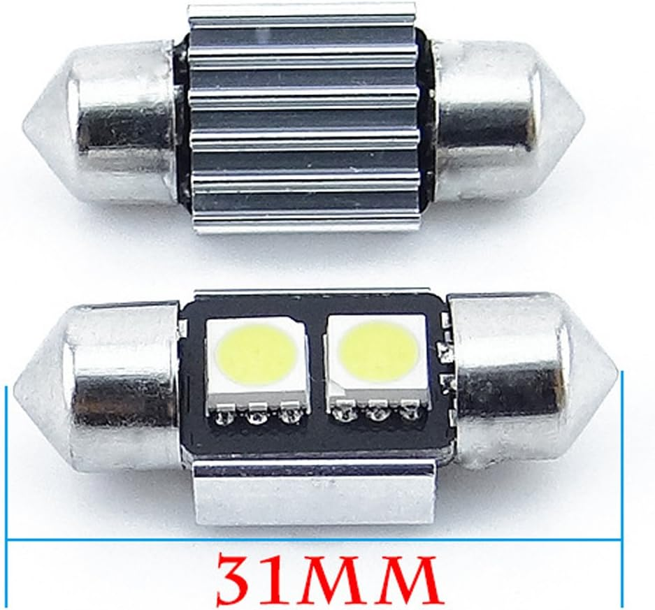 Polarlander 10Pcs 2SMD Canbus 31Mm 5050 LED C5W Led Dome Lights License Plate Lights Sourcing Reading Bulbs Roof Lamp image number 4