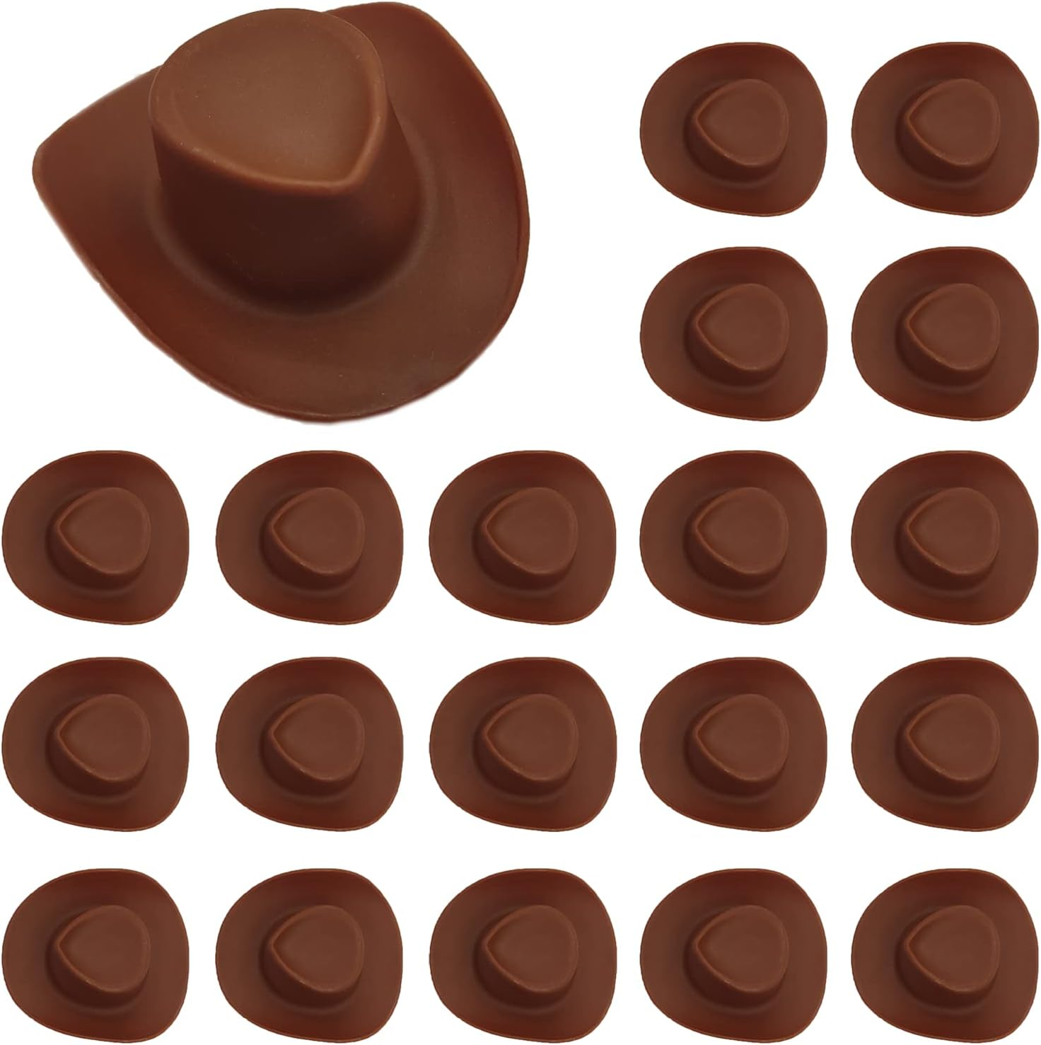 20 Pcs Plastic Mini Cowboy Hats Cowgirl Hats for Crafts Western Party Accessories Decoration image number 2