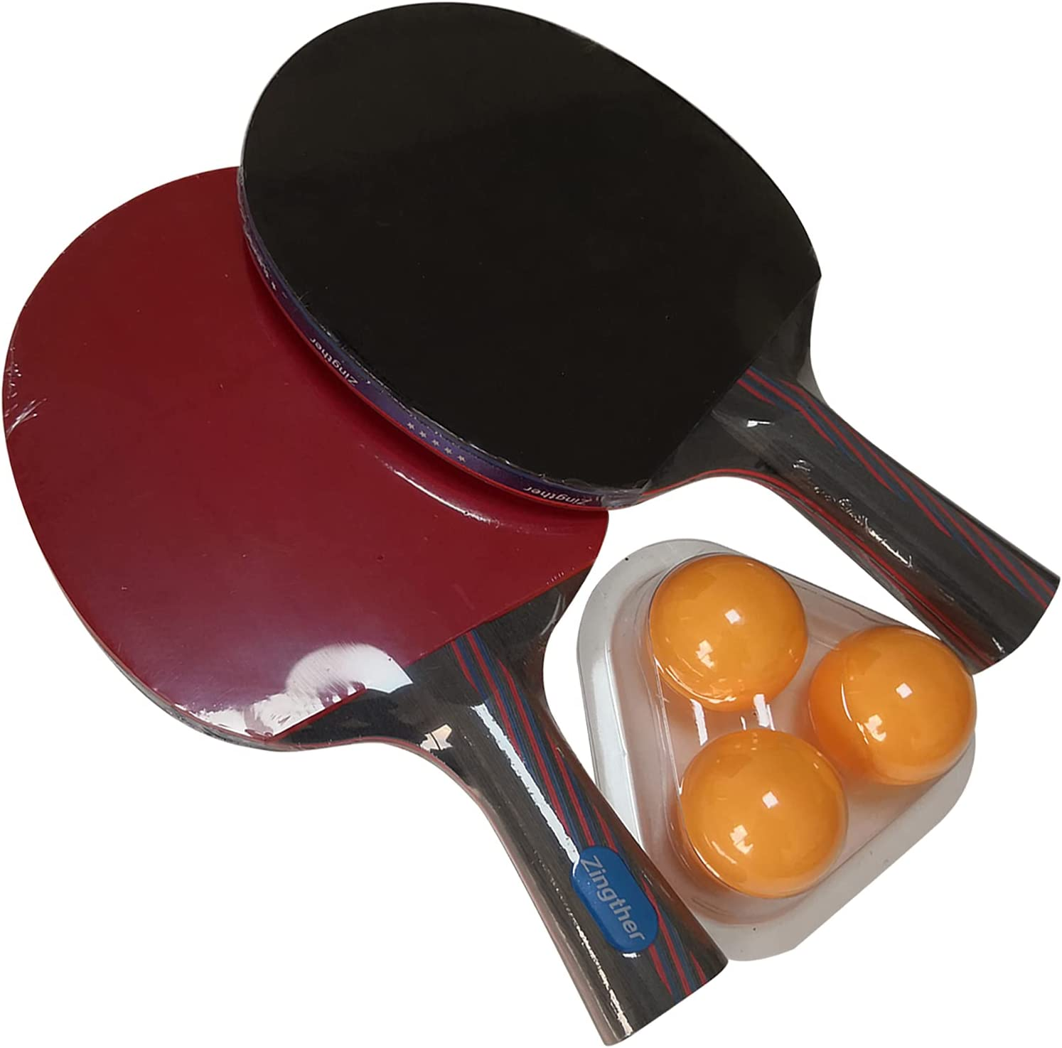 Zingther 5-Star Professional Table Tennis Bats Set - 2 Racquets, 3 Balls and Carry Case - Ping Pong Rackets Set image number 6