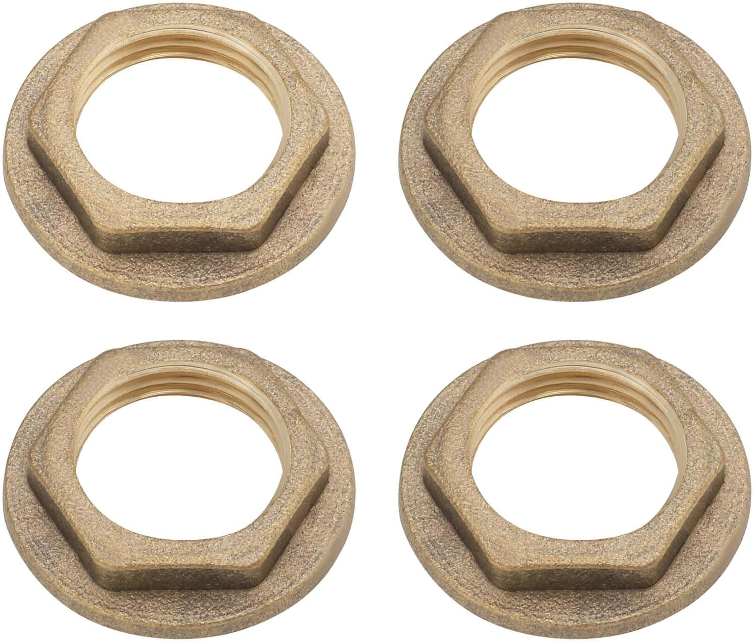 4Pcs 3/8 BSP Brass Female Nut Hexagonal Flange Nut Faucet Pipe Accessories for Tap Connection Pipe Connection Yellow 26X15.5X5Mm image number 2