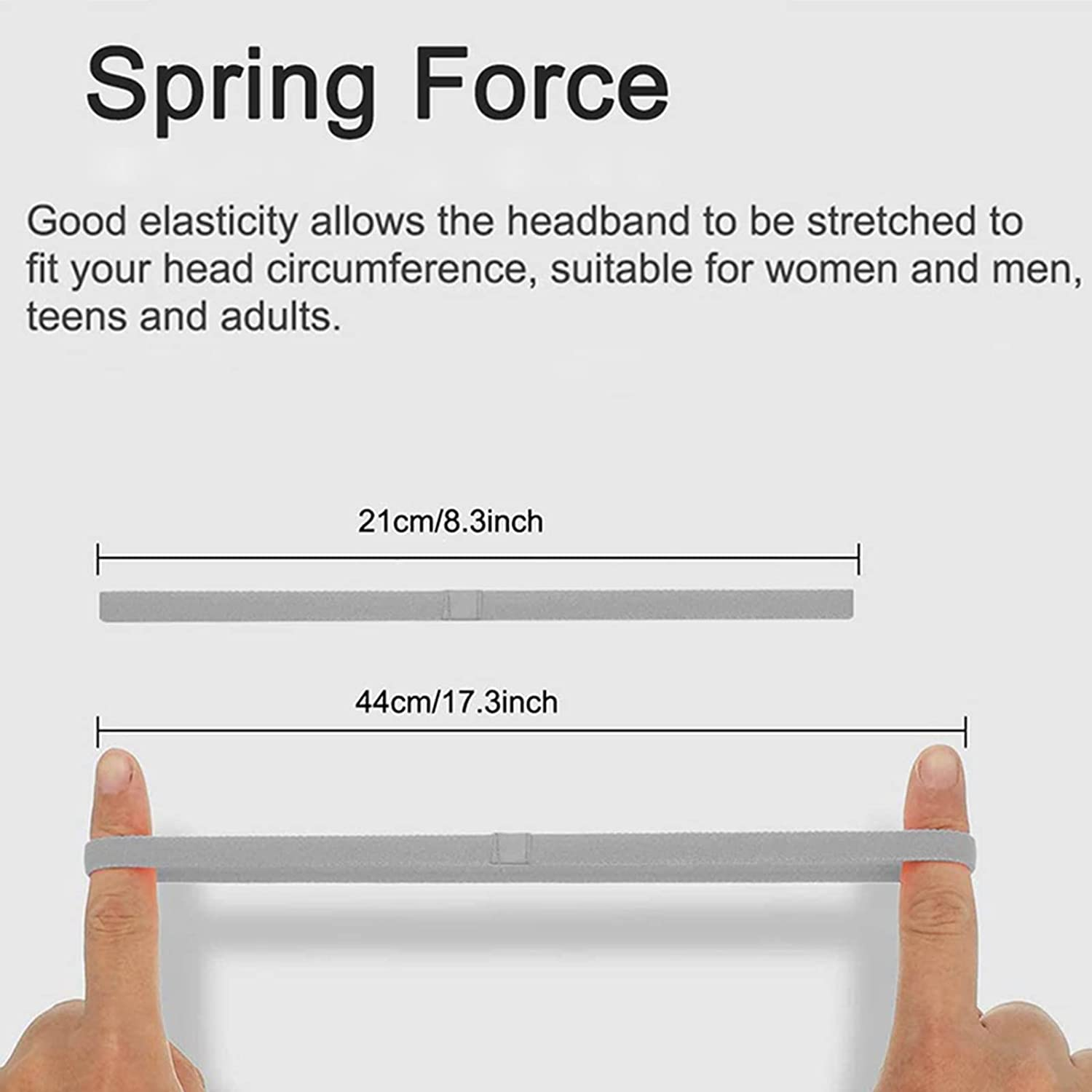 5 Pcs Lightweight Sports Elastic Headband, MH MOIHSING Non-Slip Thin Silicone Sweat Band, Newest Fitness Fashion Color Yoga Head Band Hair Accessories for Men Women Girls Teenagers for Working Out image number 3