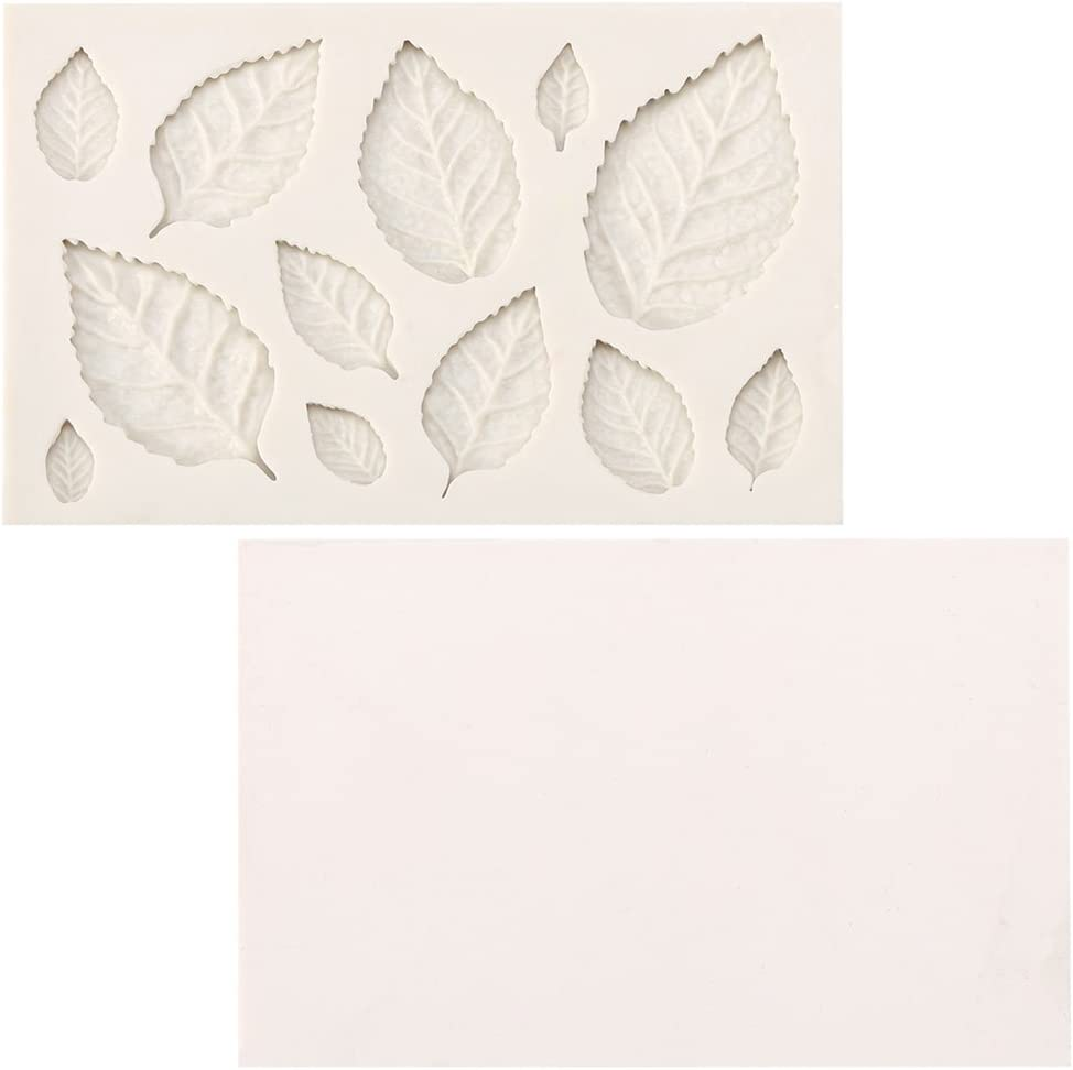 Fondant Cake Mold, 3D Silicone Fondant Mold Leaves Fondant Mold, Silicone Mold Cake Decorating Moulds Modeling Tools for Cake Decoration, Cupcake Decorate, Chocolate, Crafting image number 1