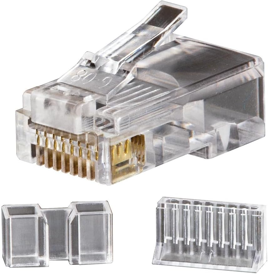 Klein Tools VDV826-603 RJ45 Connectors, Cat6 Modular Data Plugs with 3-Pronged Contact for Solid or Stranded Conductors, 25-Pack image number 1