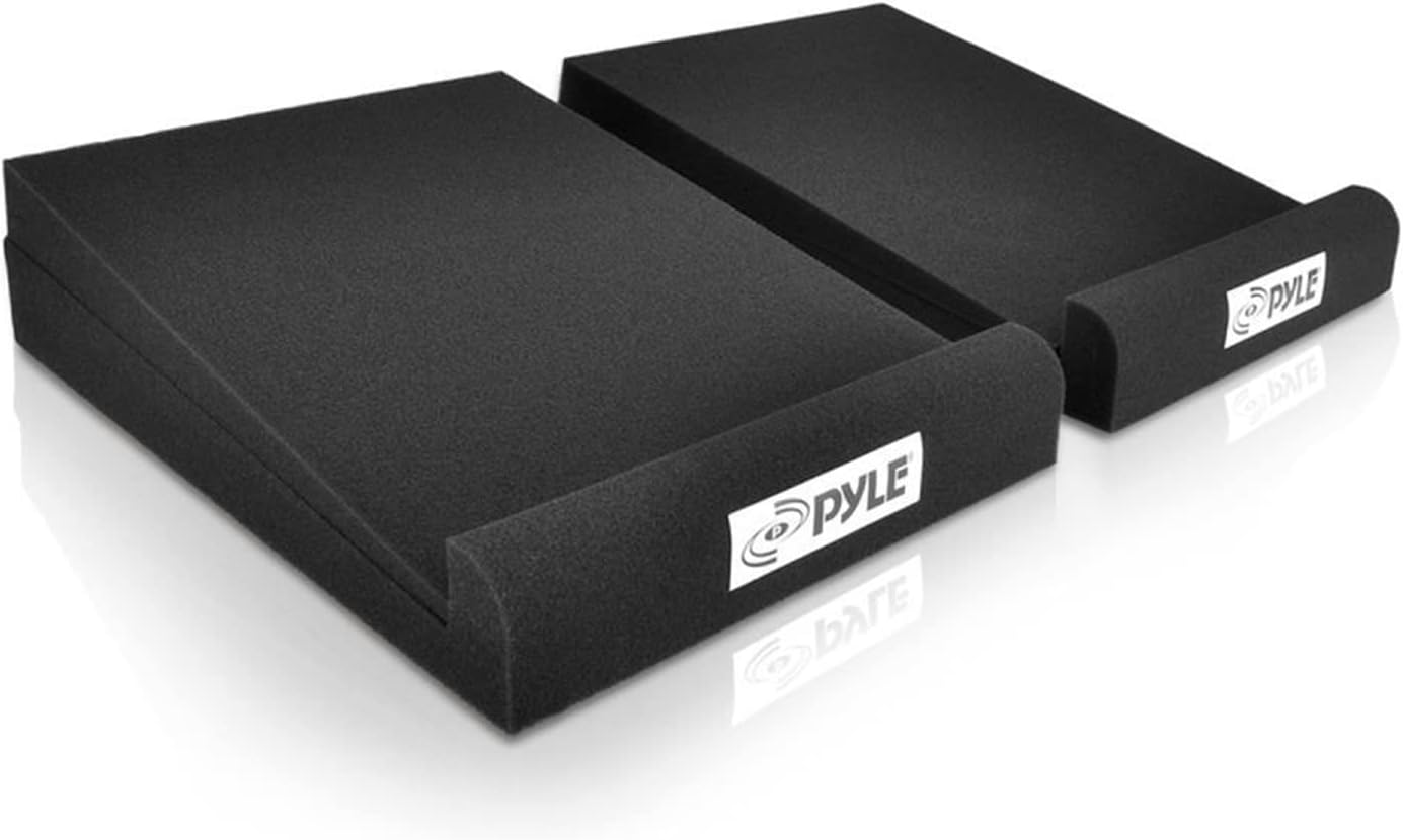 Pyle Psi03 Acoustic Studio Monitor Sound Isolation Pads Dampening Recoil Stabilizer Speaker Risers (9'' X 12'' Each) Pair