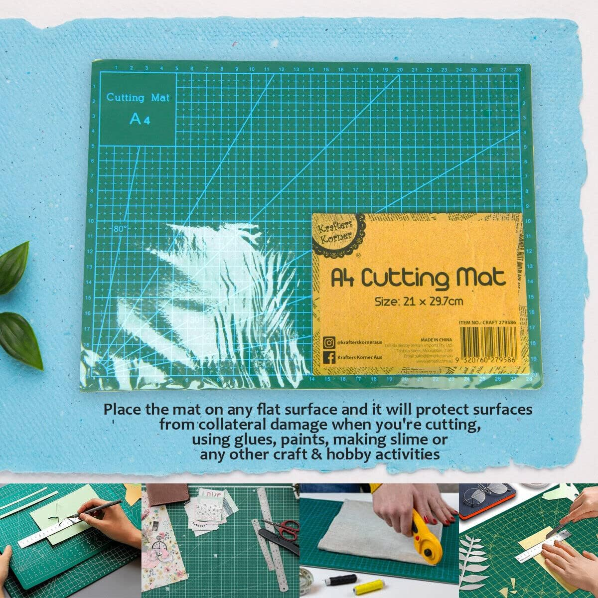 Craft & Hobby Cutting Mat - Size A4 - Double Sided 21 X 29.7Cm - for Cutting, Sewing, Crafts and Cropping Photos image number 1
