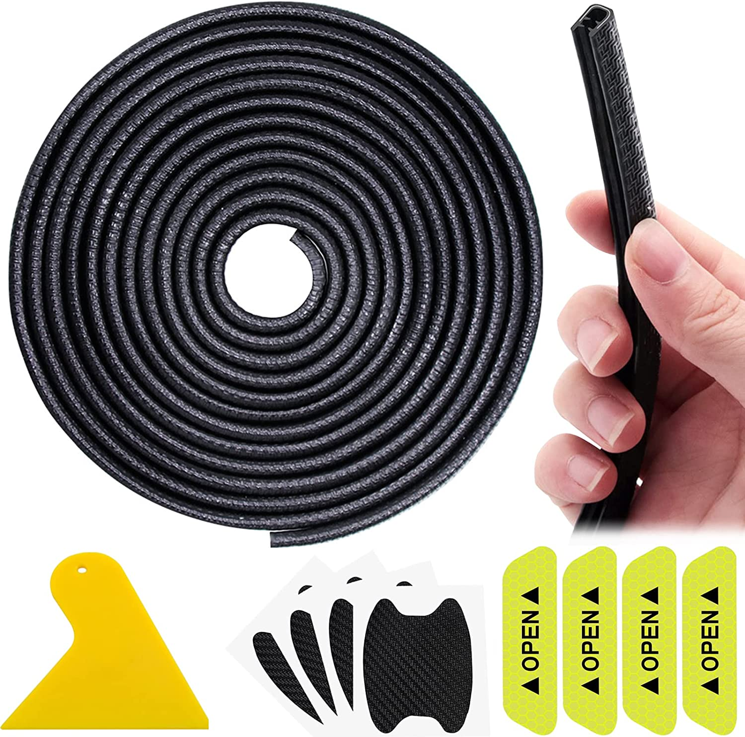 Car Door Edge Guards Strip 33Ft(10M) Universal Rubber U Shape Edge Trim Car Door Edge Protection Seal Lining No Glue, Car Door Edge Protector Anti-Collision for Sedan, Trucks, SUV, ATV, Boats image number 3