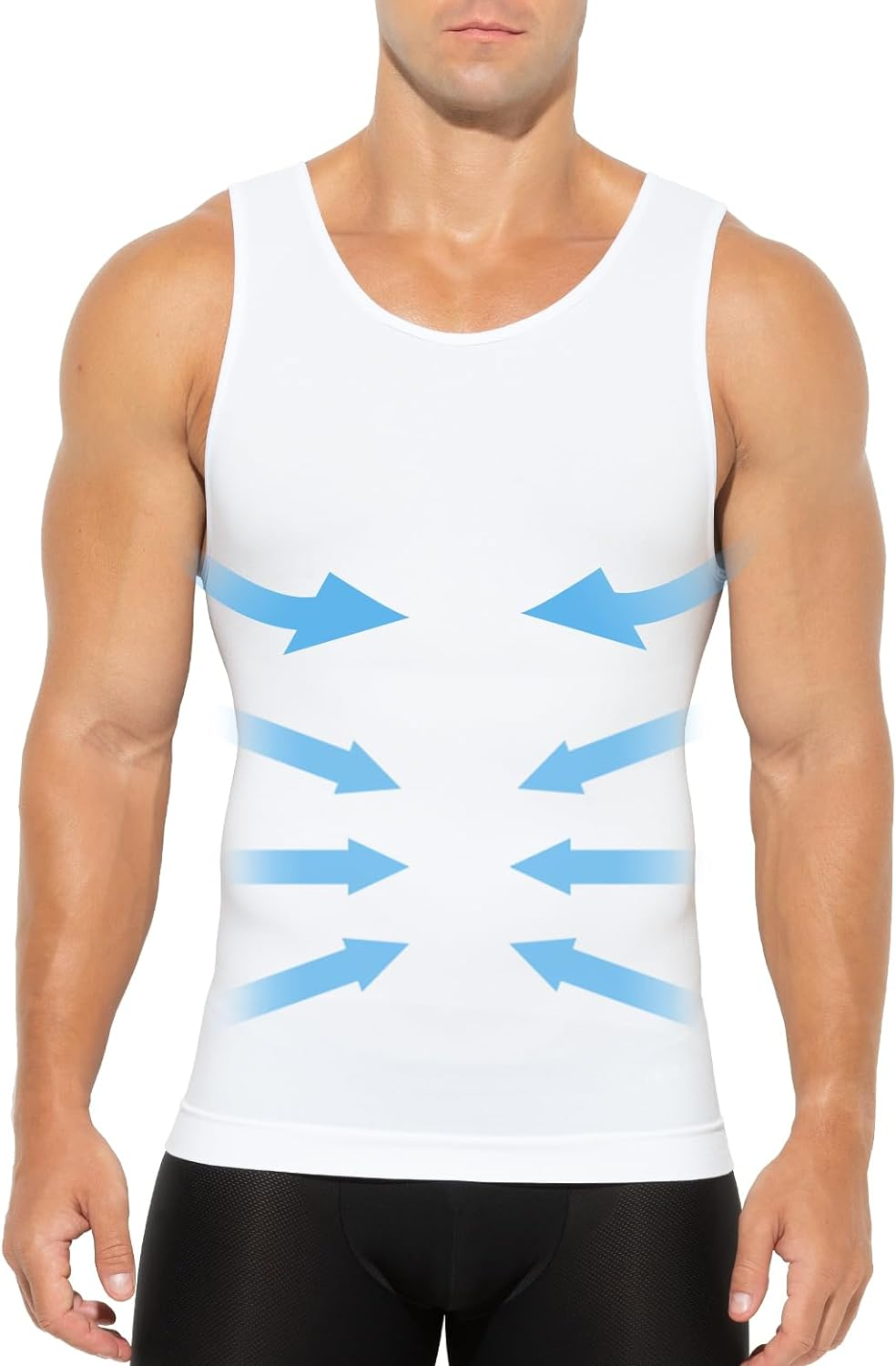Arjen Kroos Men'S Slimming Body Shaper Vest Compression Tank Top to Hide Gynecomastia Moobs