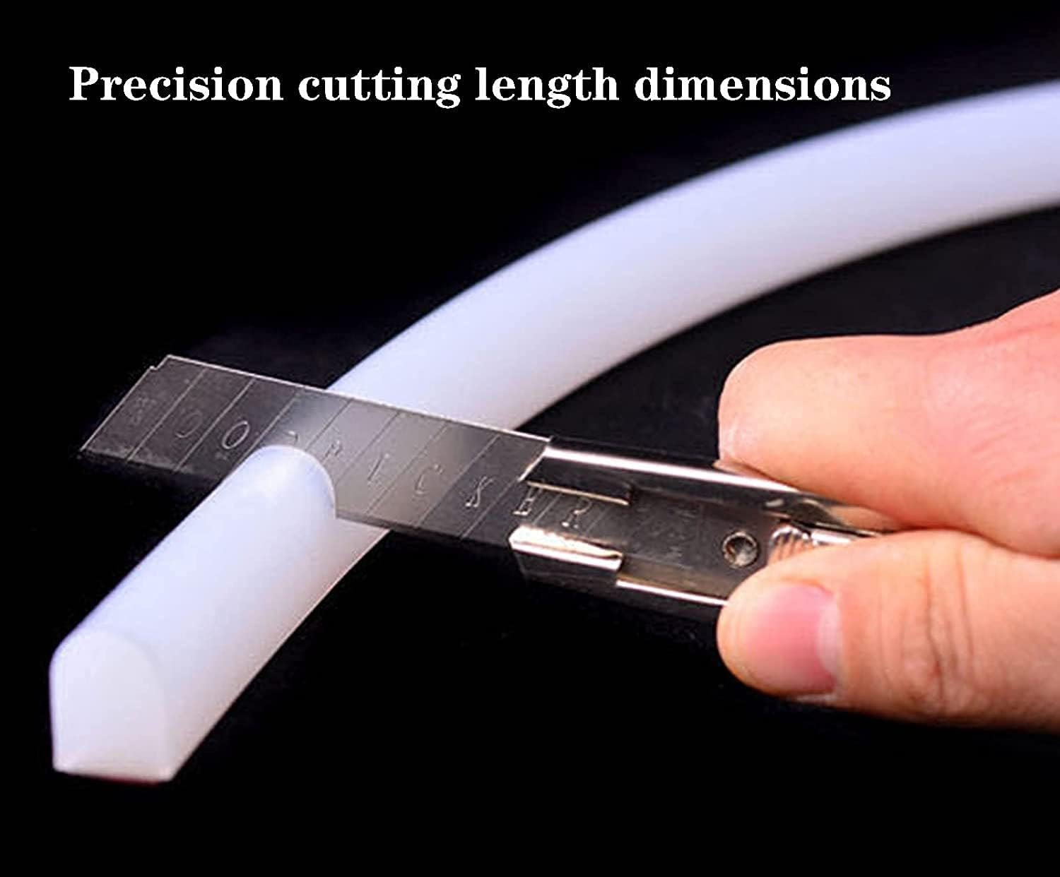 Silicone Wet Room Bathroom Floor Seal,Screen Door Seal Strip,Collapsible Shower Threshold Water Dam the Bathroom and Kitchen Dry and Wet Separation(39 Inch) White image number 4